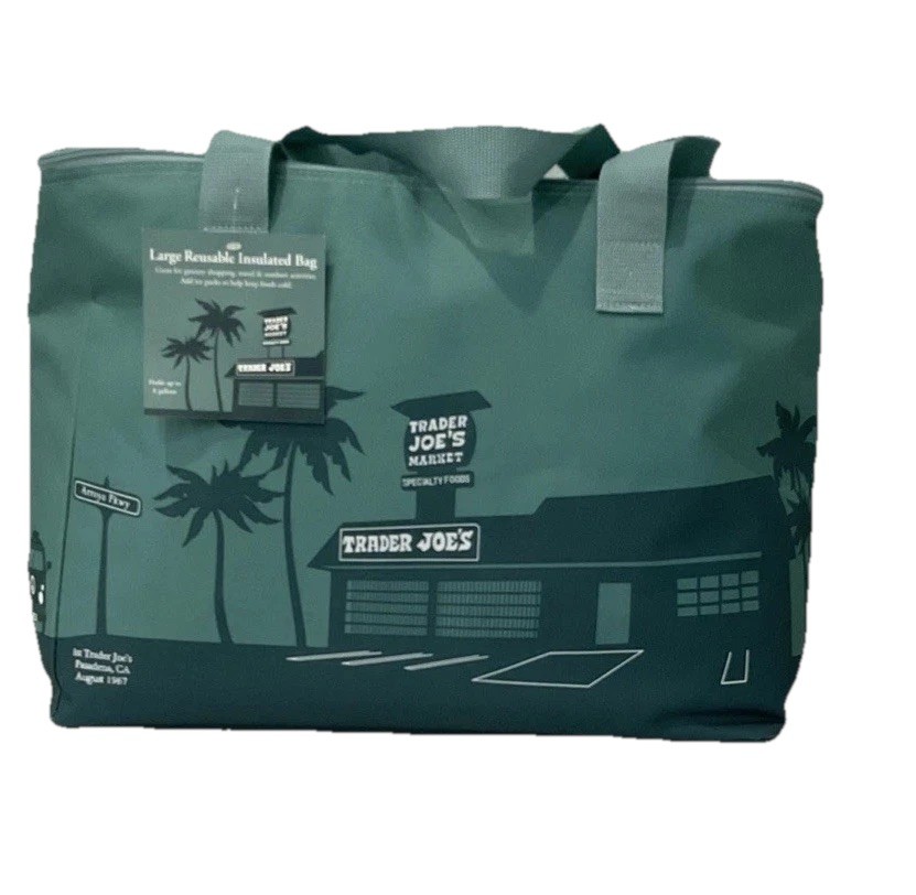 TRADER JOE’S Lg 8 Gal Reusable Insulated Shopping Bag Tote Cooler Green or Teal
