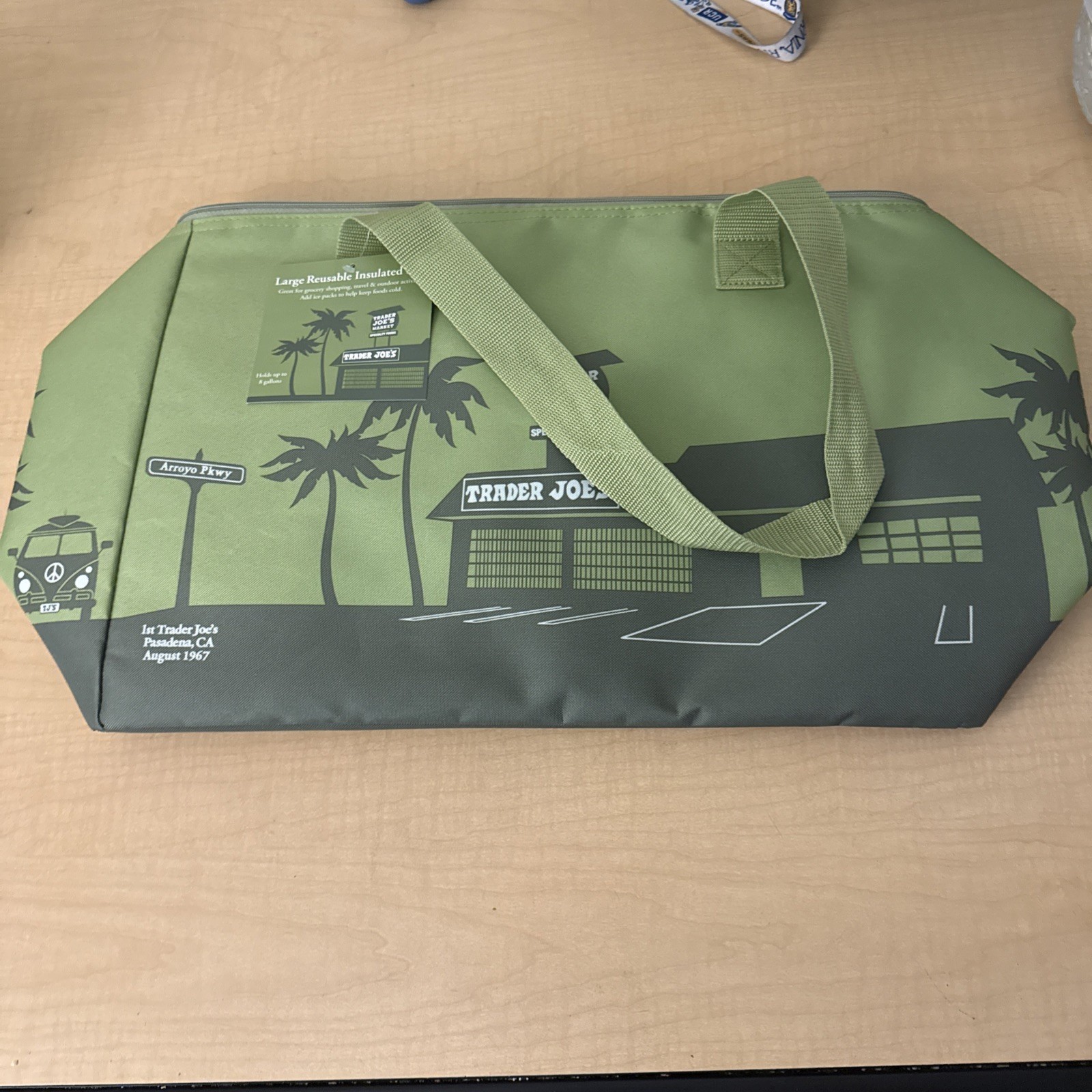 2x Trader Joe’s Large 8 Gallon Insulated Tote Bag Blue and Green Limited (New)