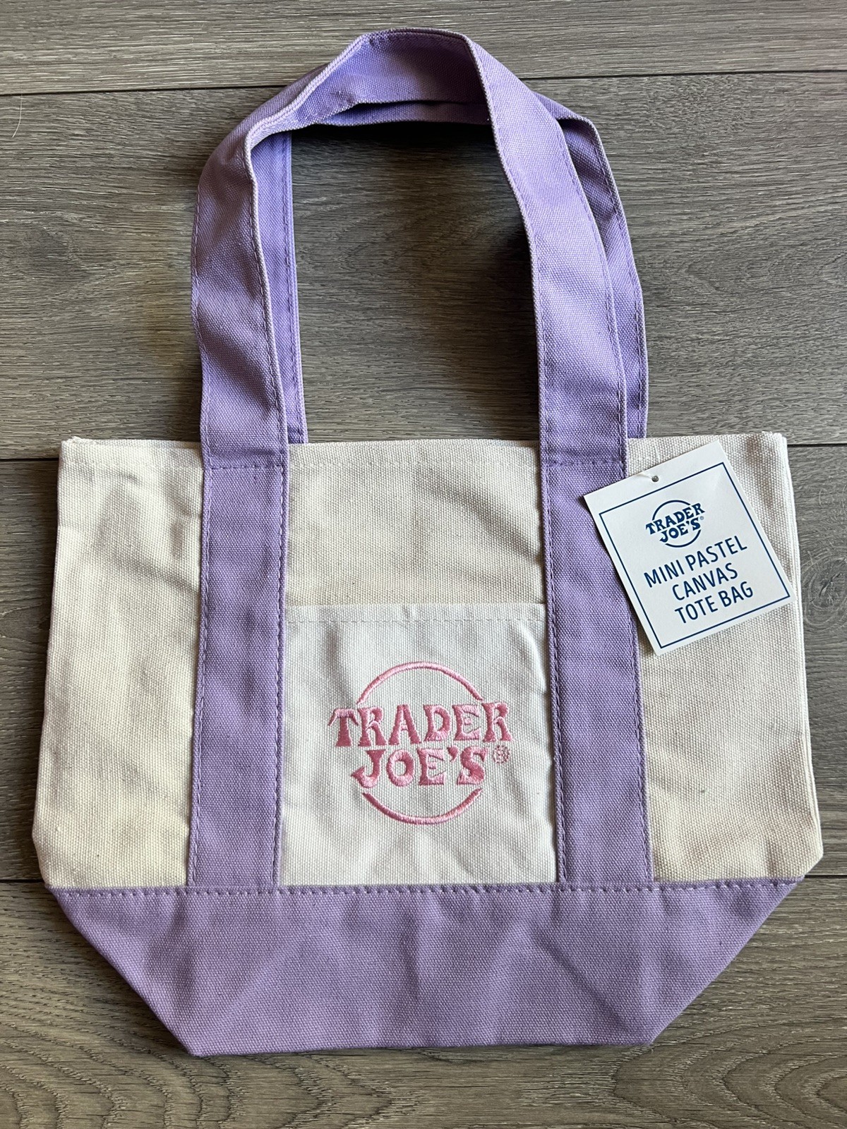 Trader Joe’s – MINI Canvas Tote Bag – Lavender – Spring 2026 – Limited Edition