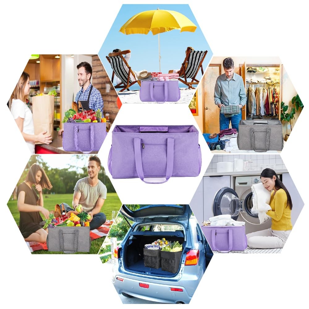 Extra Large Utility Tote Bag,Reusable Shopping Bags with Handles – Waterproof…