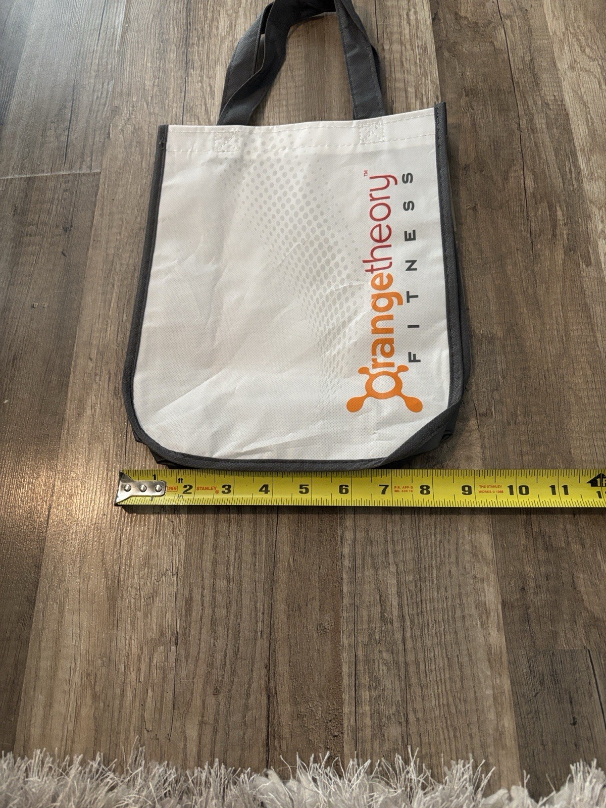 Orange Theory Fitness Reusable Shopping Tote Bag Small White & Gray Trim Qty 1