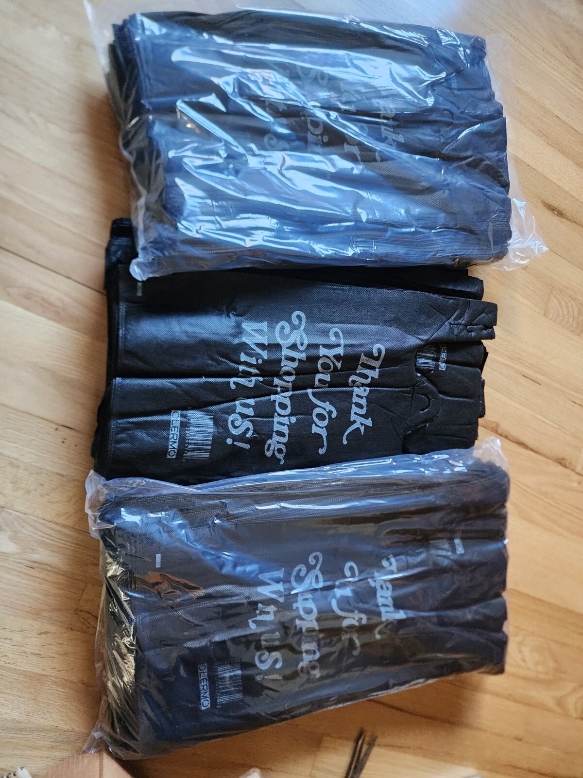 Non-Woven Reusable Fabric T-Shirt Grocery Bag Tote Thank You 100-300 bags bulk