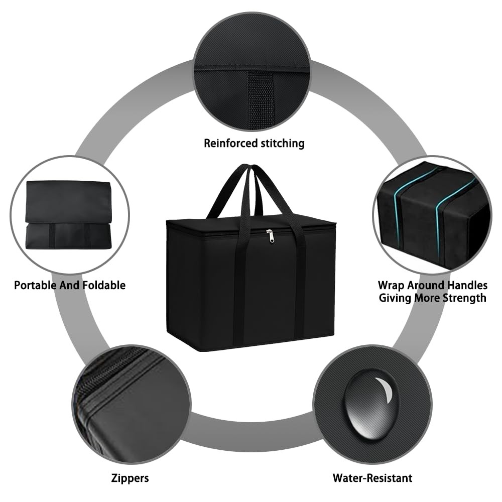 Large Insulated Grocery Bags 30L Reusable Cooler Tote Heavy Duty Thermal
