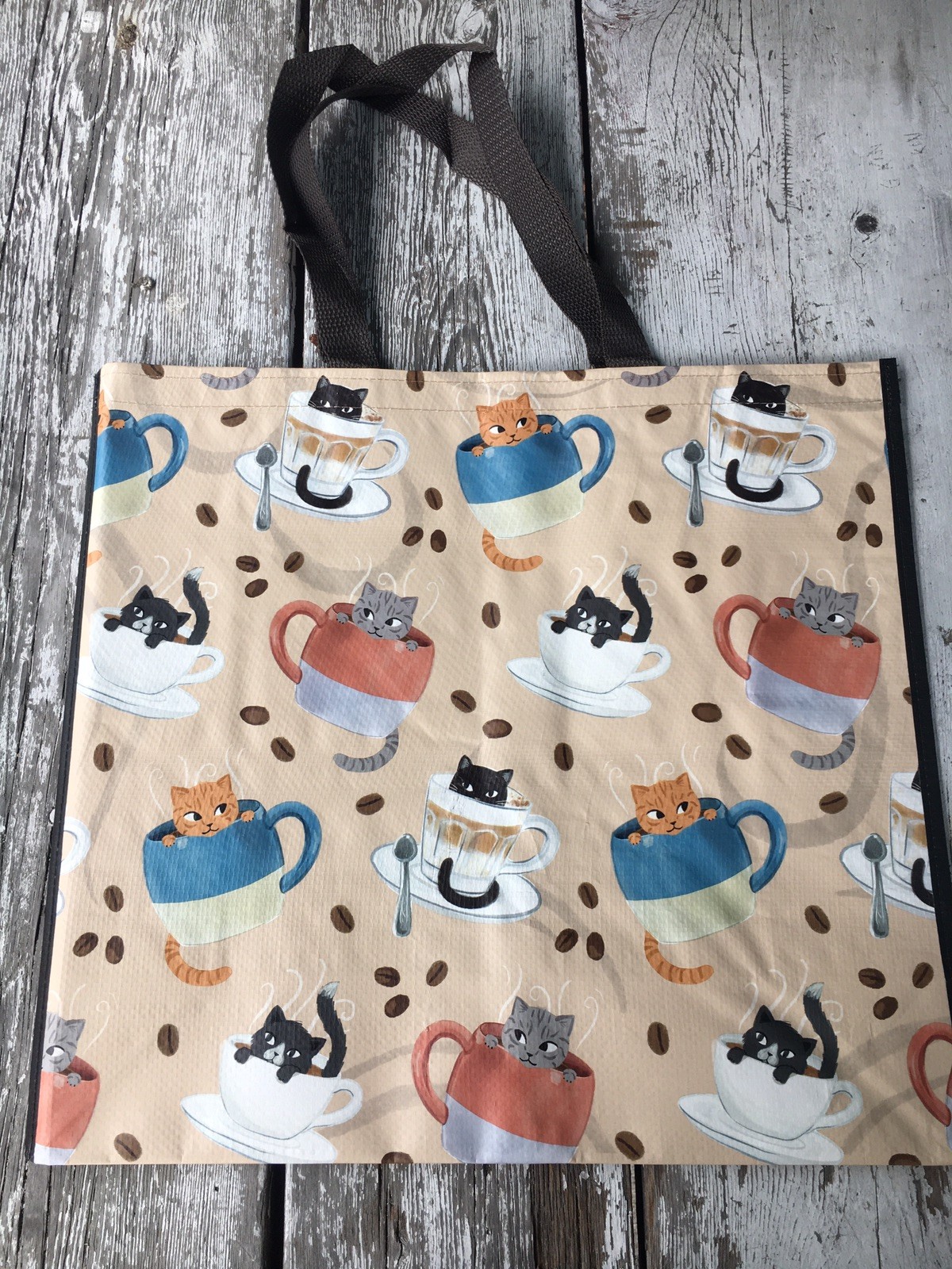 TJX Reusable Shopping Bag Tote CATS Cats & COFFEE-CUPS☕️