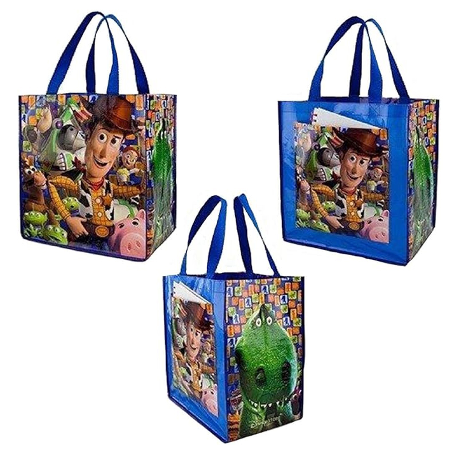 Disney Toy Story Blue Reusable Gift Tote Bag with Front Pouch NWT