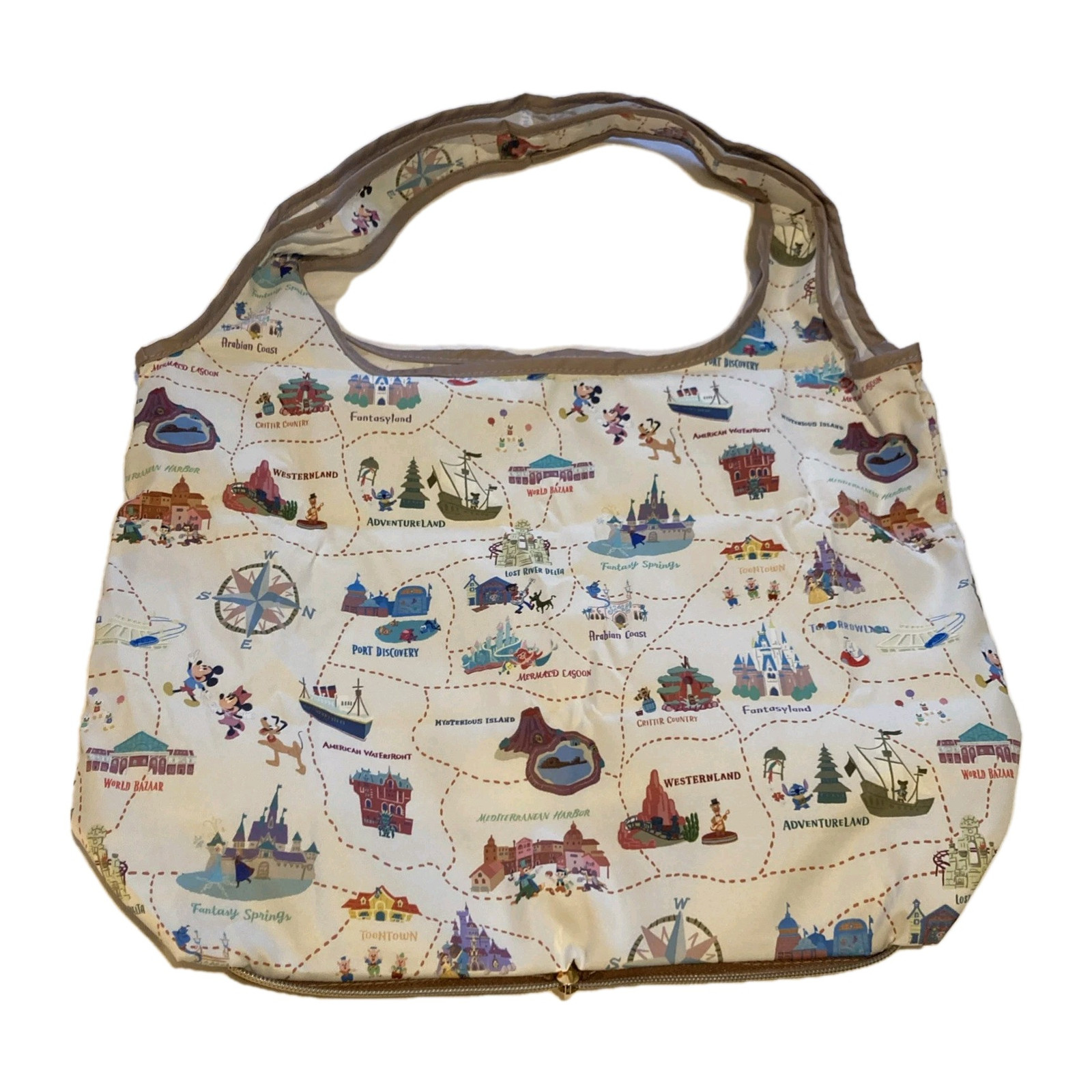 Tokyo Disney Resort Bag Foldaway Mickey Minnie Pluto Anna Elsa Nemo Belle Beast