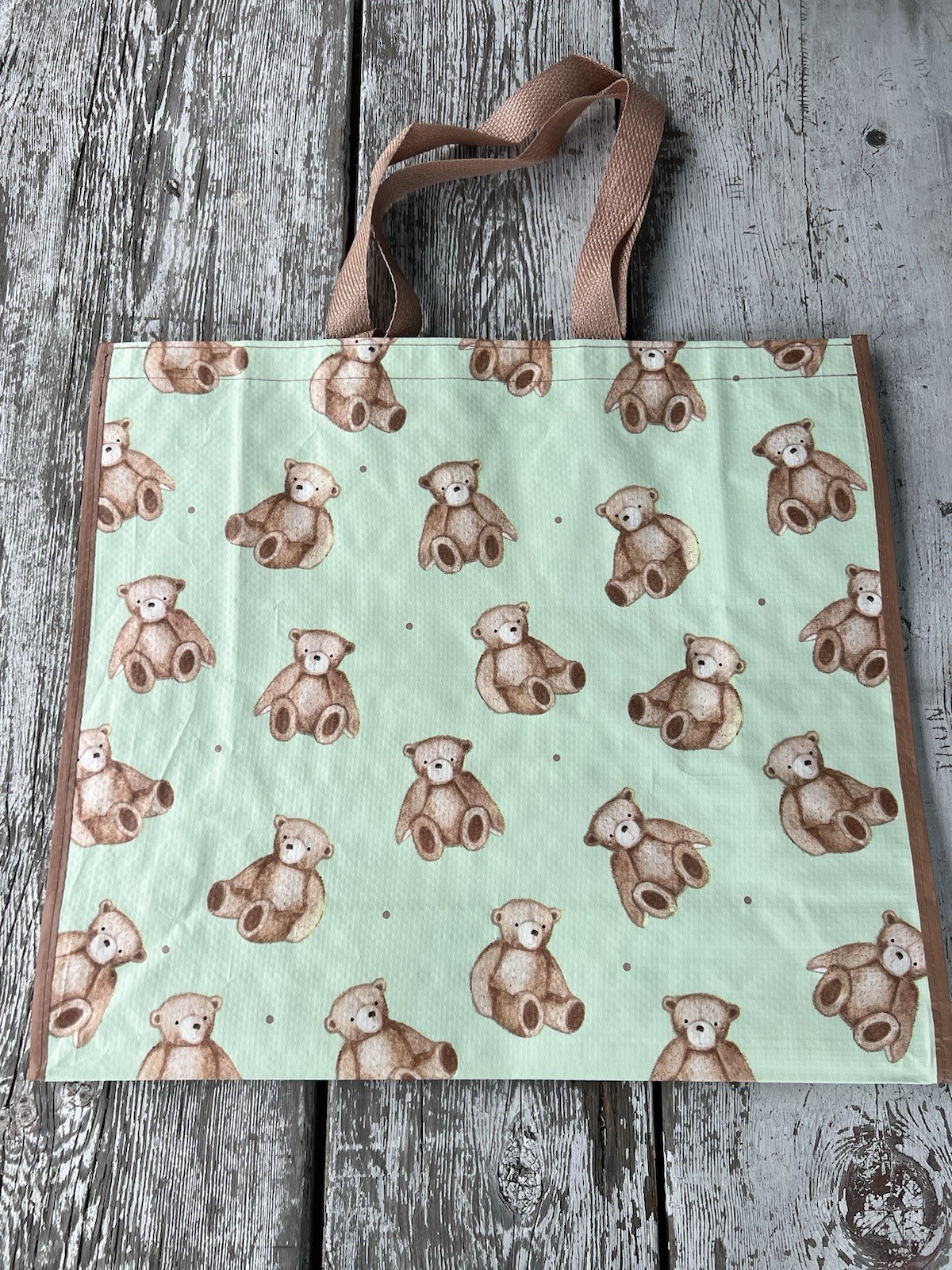 NEW Reusable Large Shopping Grocery Bag Tote TEDDY 🧸 BEARS all over