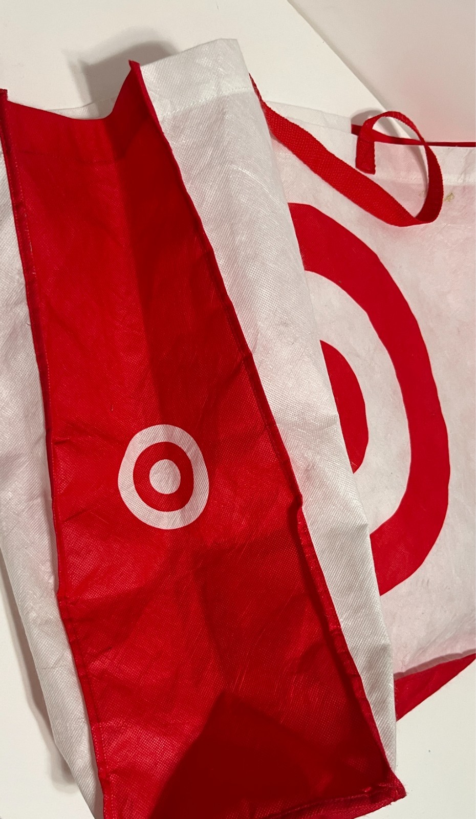 TARGET Large Bullseye Logo Red White Reusable Tote Foods Groceries Shopping Bag