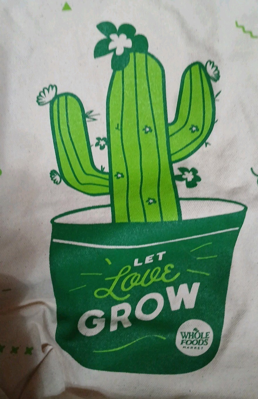 VINTAGE Whole Foods Market 2020 Team Member Appreciation W/ bag green cactus