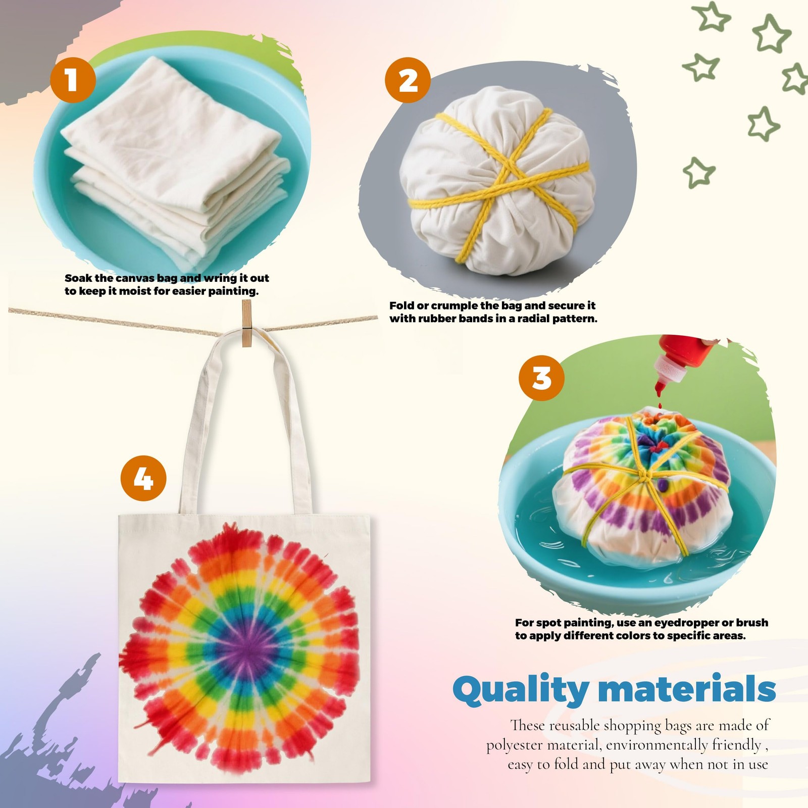 Joyclub 10 Pack Sublimation Tote Bags Blanks 15×16in, 10 Natural Color