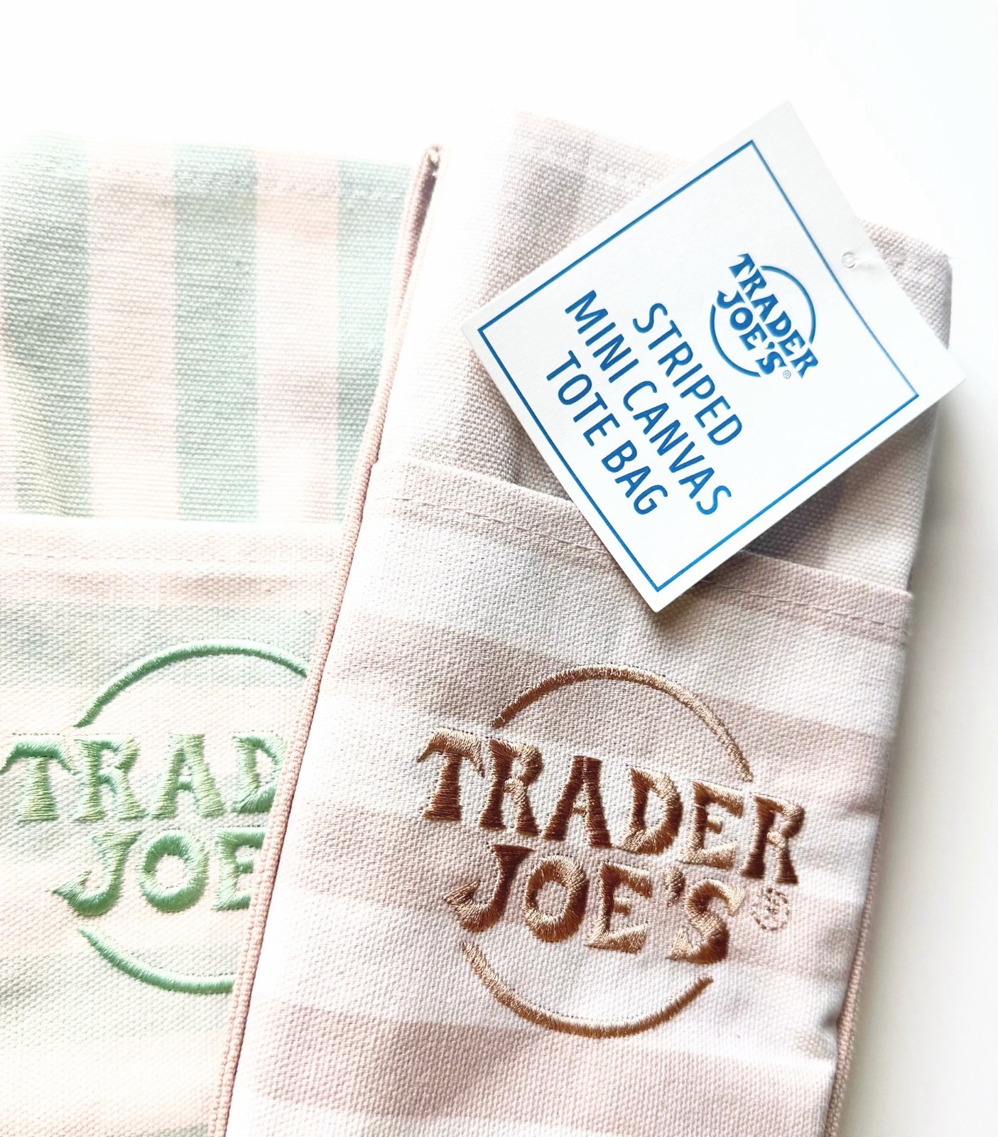 Trader Joe’s Striped Mini Canvas Tote Complete Set – New Summer Limited Release