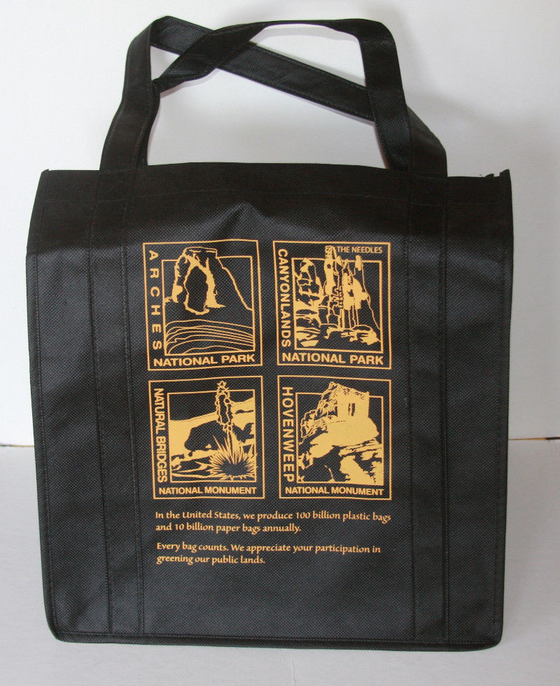 Canyonlands Utah Reusable Grocery Tote Bag Black Thin Arches Natural Bridges…