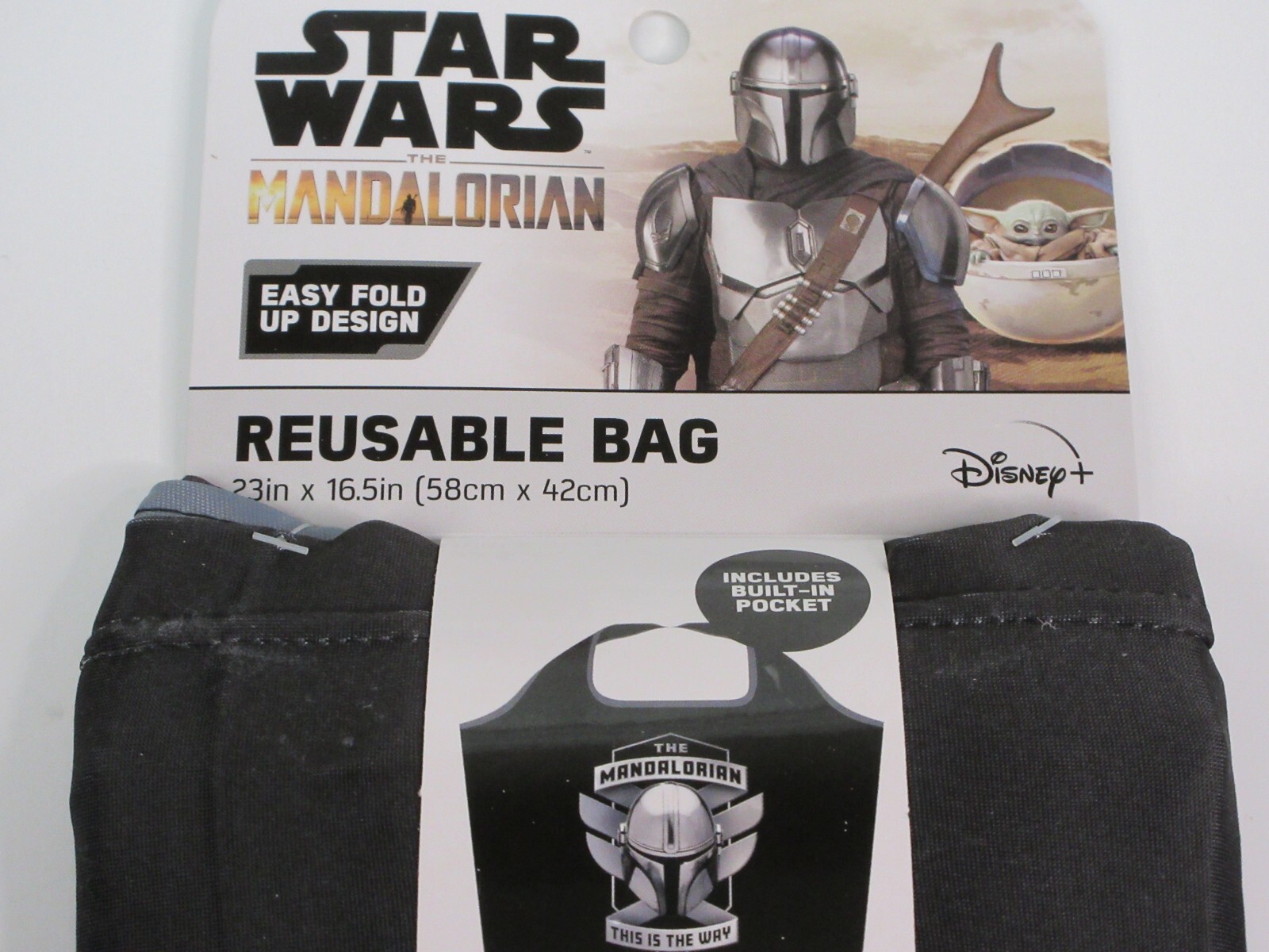 Star Wars The Mandalorian Reusable Bag Grocery Shopping Tote 23″x16x.5″ XL New