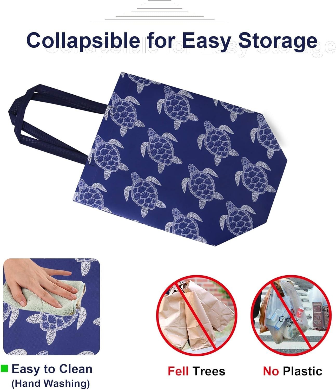 Portable Foldable Animal Print Shopping Bags – Set of 6, Perfect for Groceries