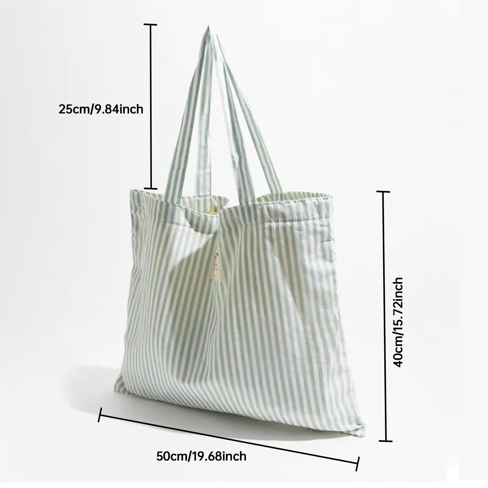 solid color, cotton striped reusable grocery handbag, large size, suitable fo…