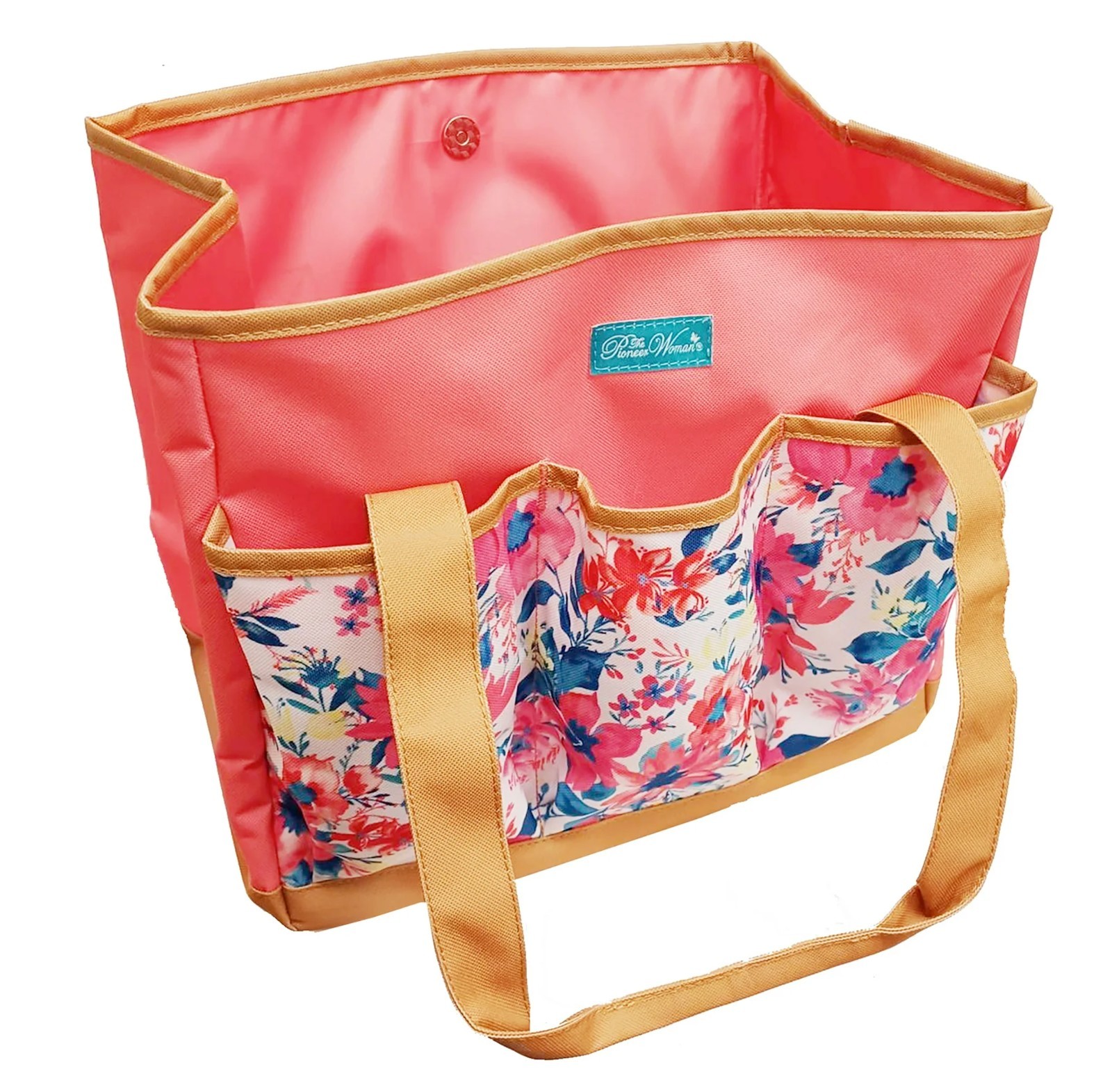 The Pioneer Woman FRESH FLORAL Garden Tote Bag with Pockets for Storing Tools