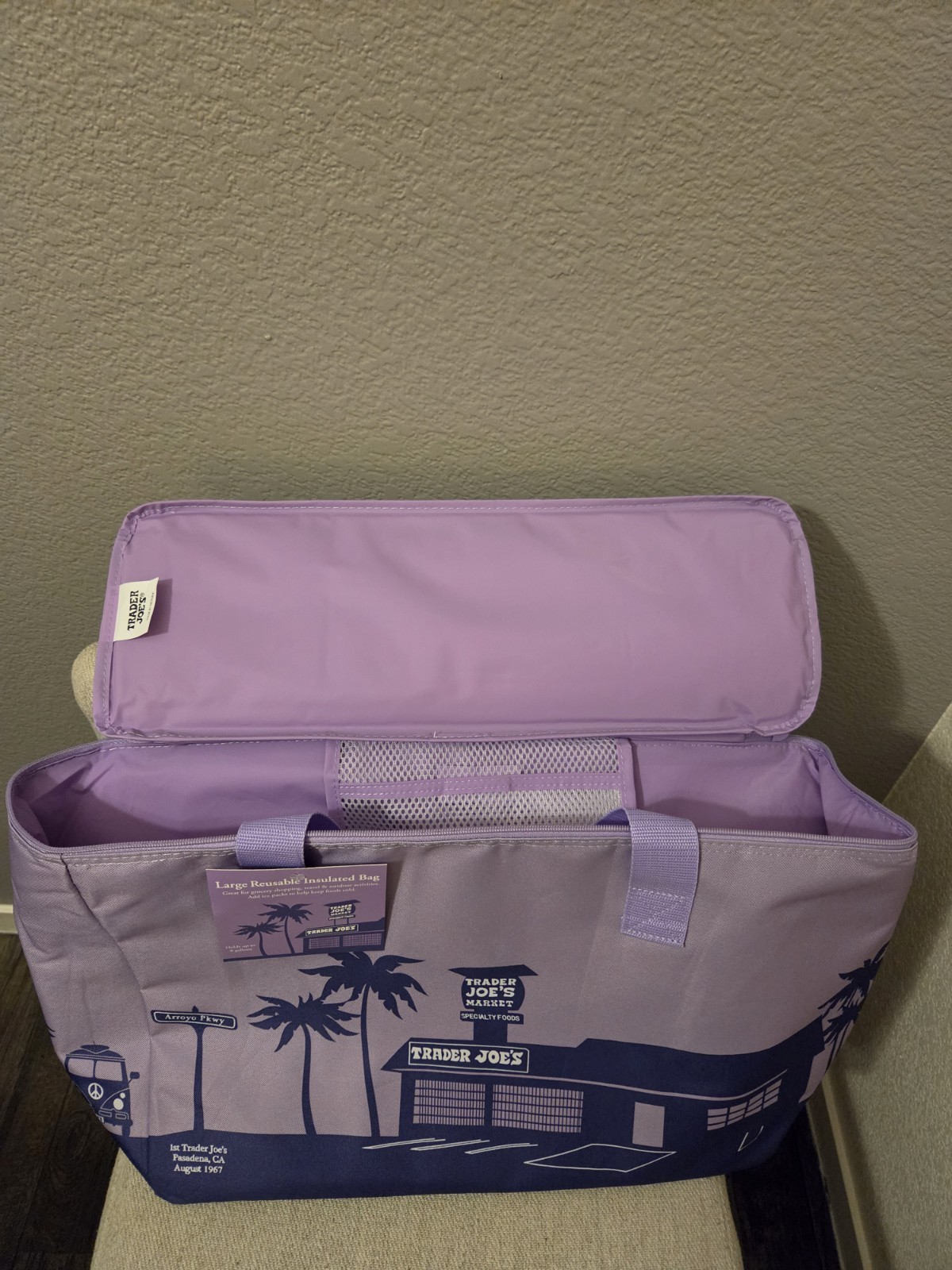 Trader Joe’s NEW SPRING 2026 RELEASE PURPLE RAIN Large Insulated Bag LIMITED