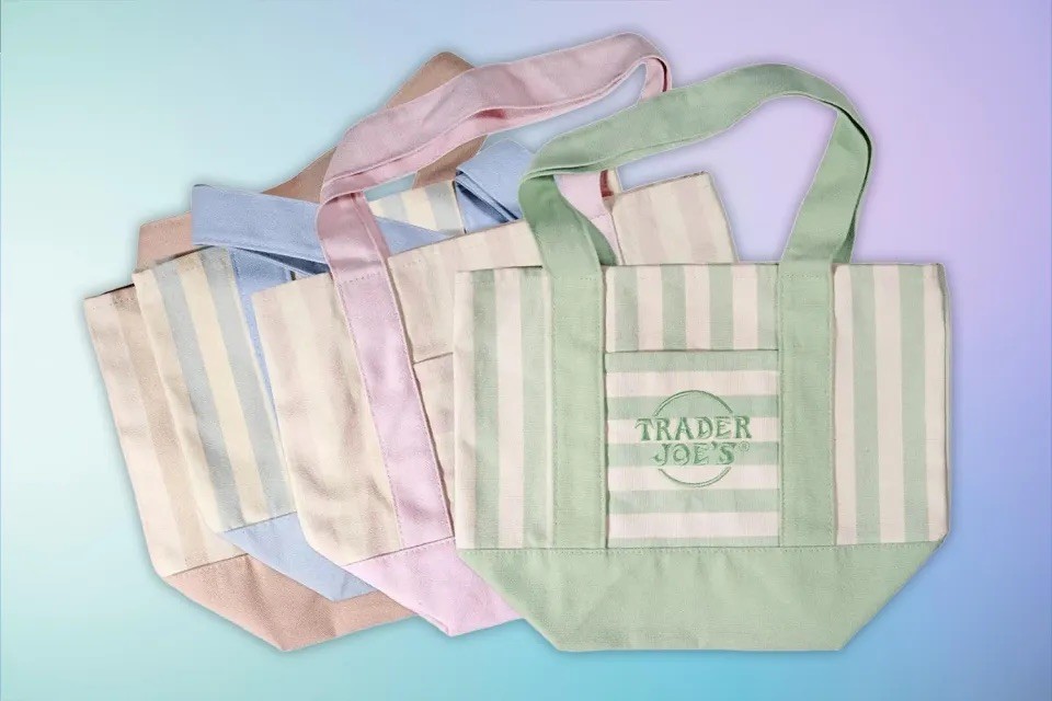 ✨Trader Joe’s Mini Tote Bag ✨Striped Pattern, Multicolor (x4)