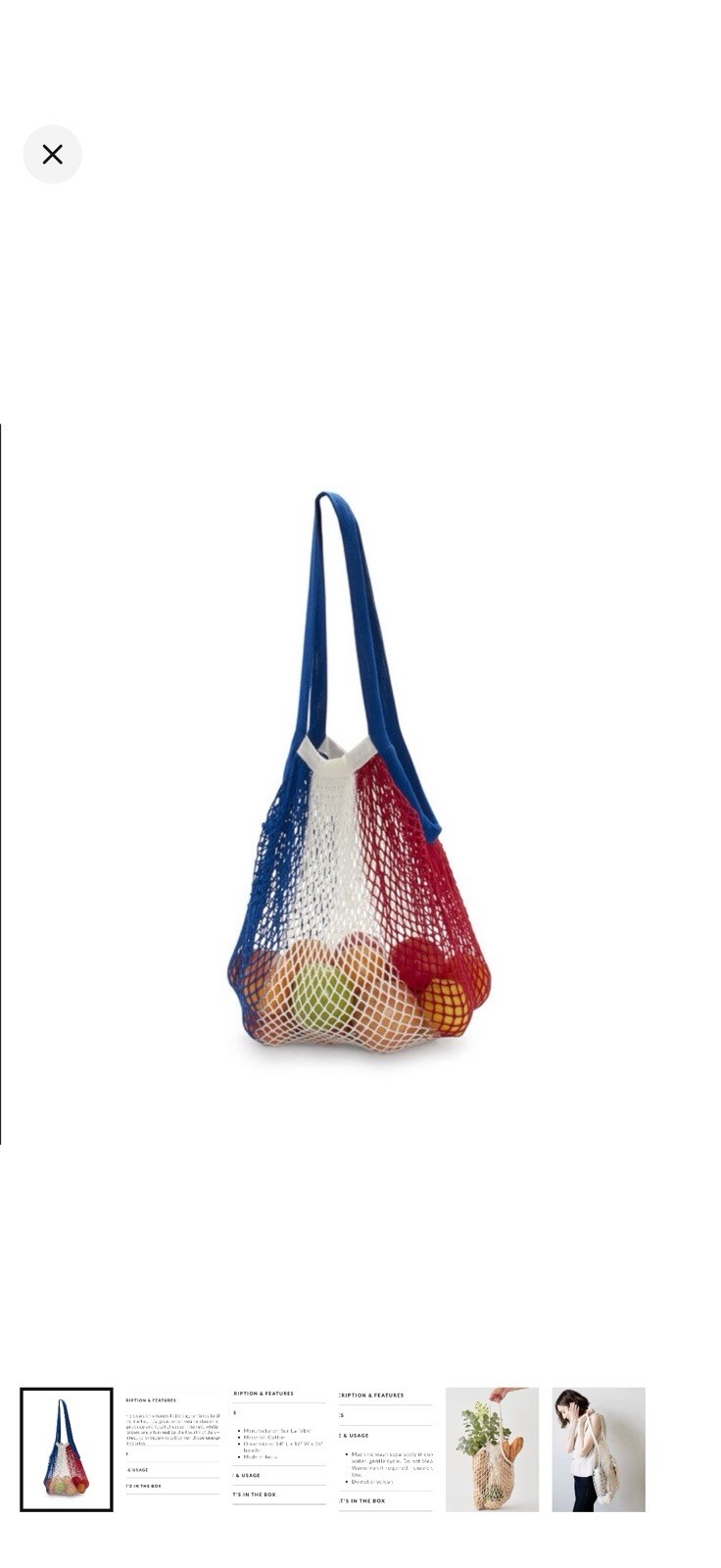 Sur La Table Mesh Bag. Reusable Grocery Shopping Tote Farmer’s Market Bag.