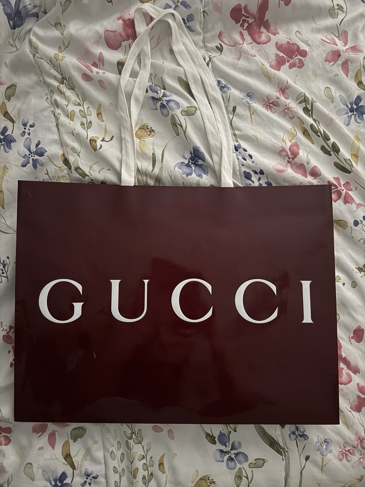 Gucci Shopping bag (large, maroon & white)