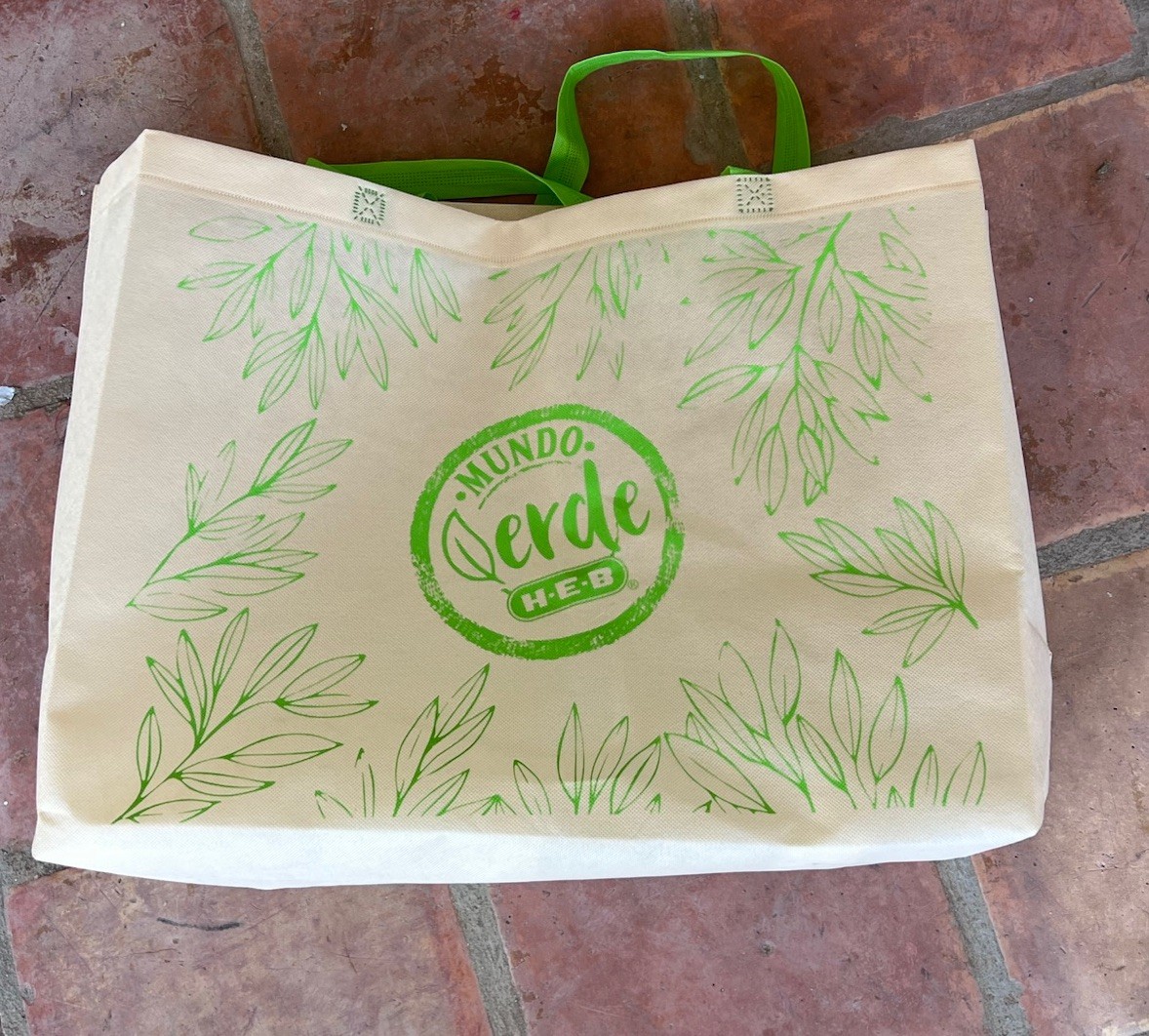 HEB Reusable Bag Tote Mundo Verde Series 20″ x 16″ BIG SIZE Bag New HEB Mexico