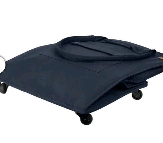 CleverMade Foldable Tote Bag on Wheels 14”Lx18”Wx24”H Soft Grip Navy