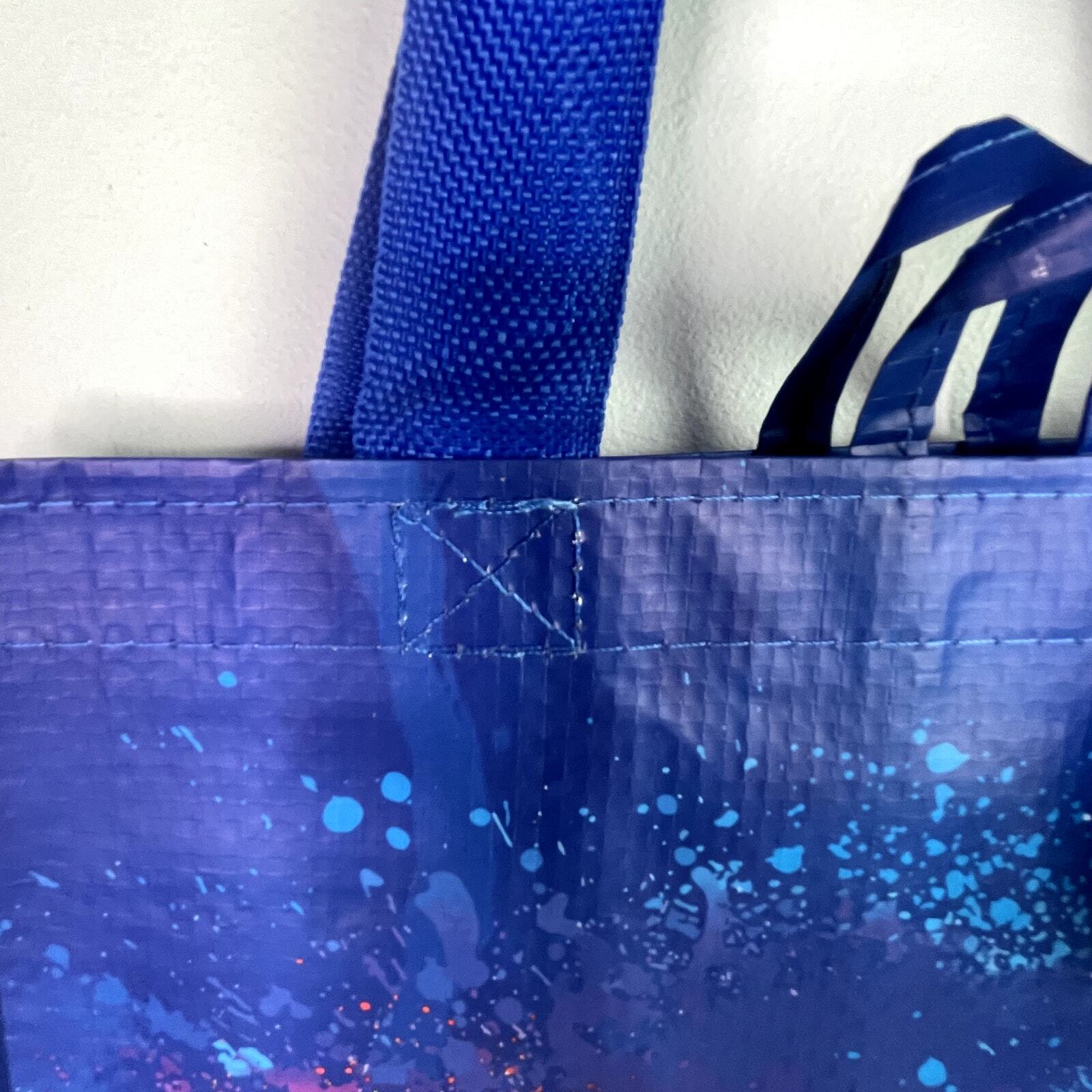 Set of 2 — Wegmans Blue Rainbow Heart Reusable Grocery Tote Bag w/ Liner NWT NEW