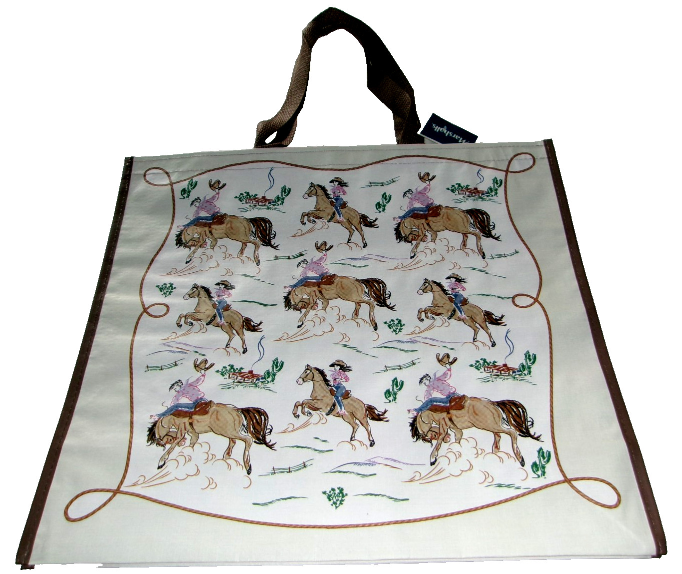 Reusable Tote Bag ~ 19″ X 18″ X 8″ ~ BUCKING BRONCO’S ~ By Marshall’s