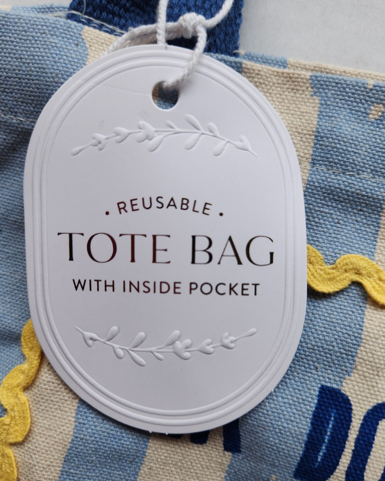 Eccolo Reusable Tote Bag with Inside Pocket – La Dolce Vita – 18″ x 14″ x 5″