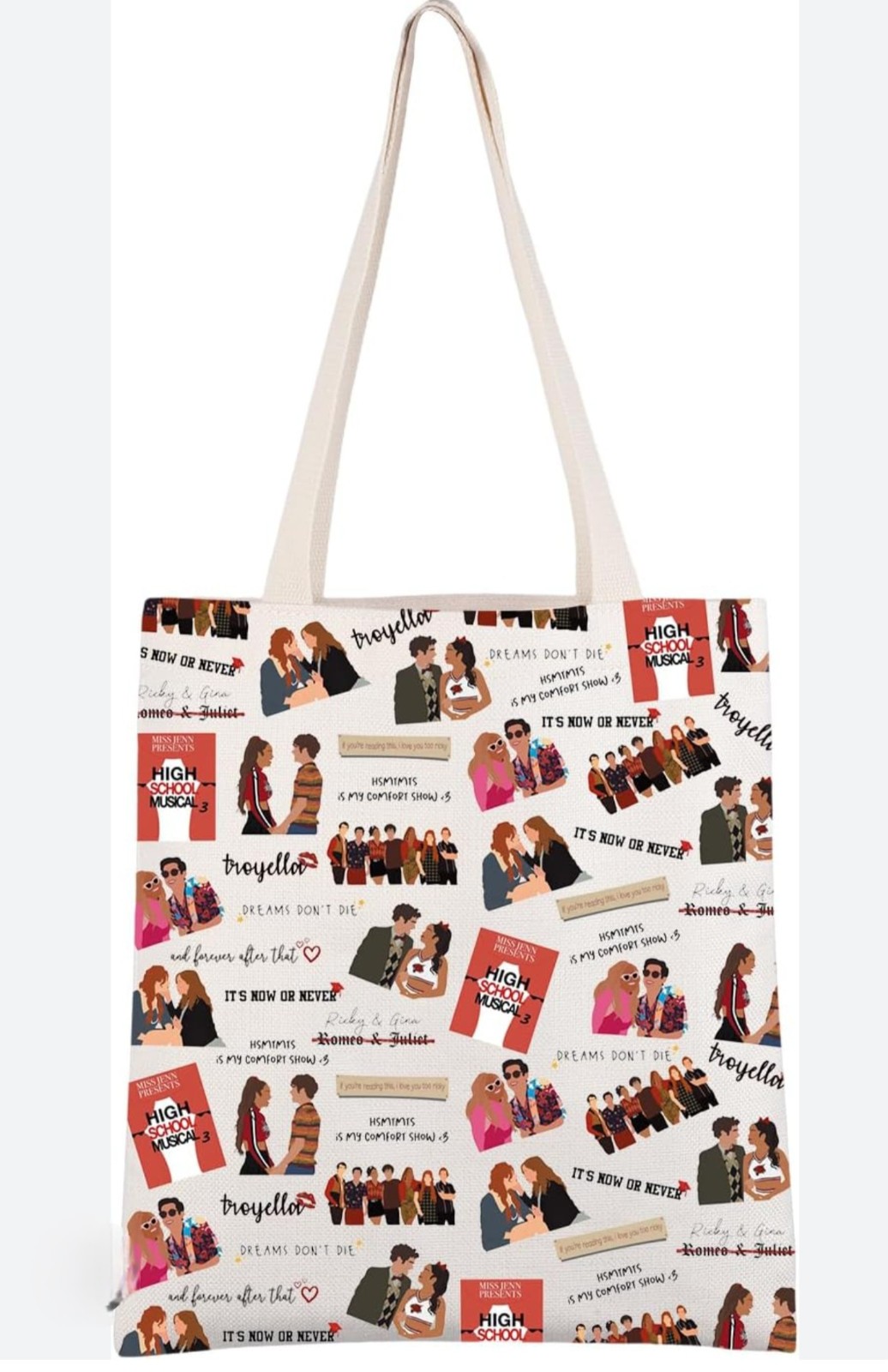 HIGH SCHOOL MUSICAL 3 – Soft Canvas Flat Tote Bag 15.25″x13.5″ BRAND NEW
