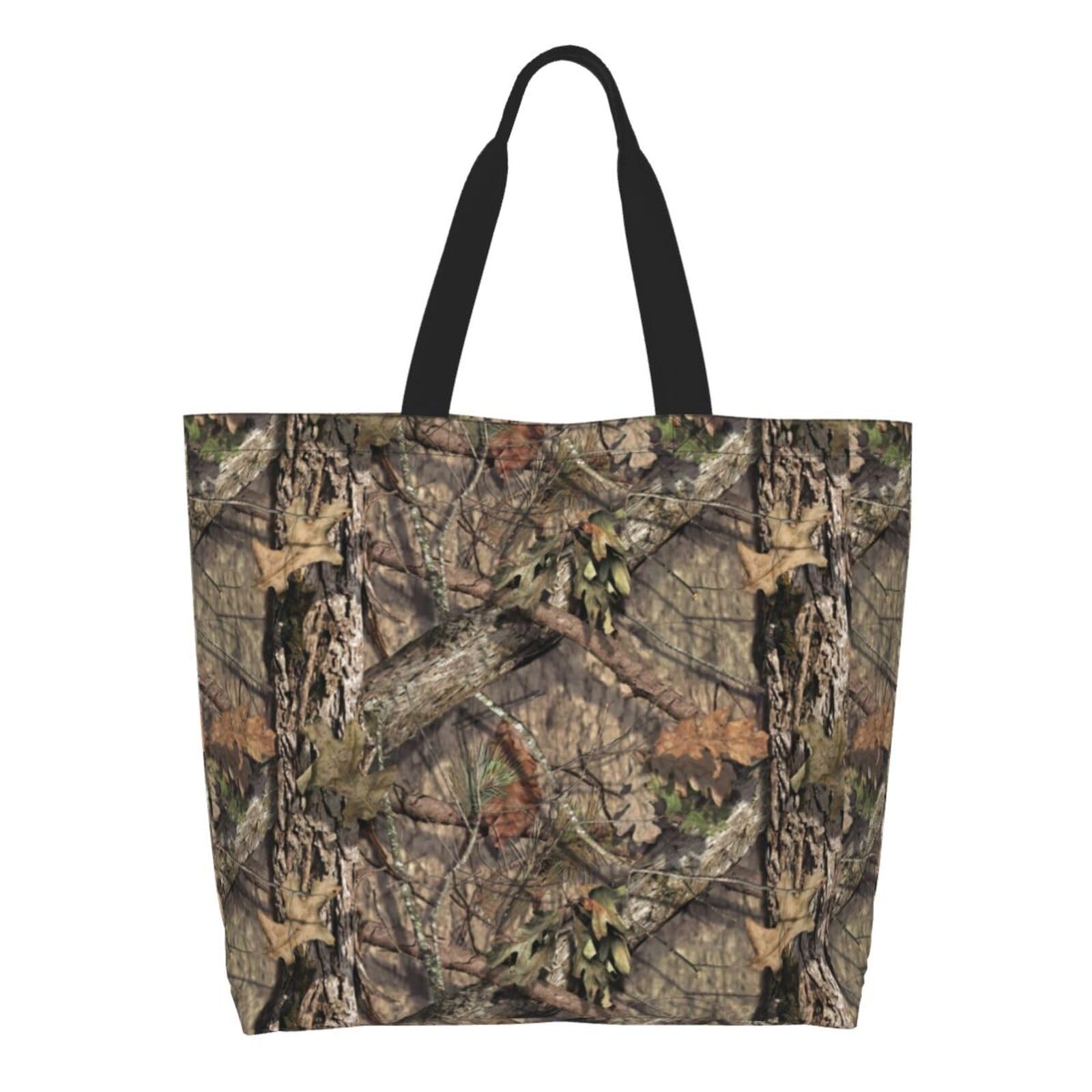 Camo Camouflage Hunting Forest Large Tote Bag Simple Casual Portable Shoulder…