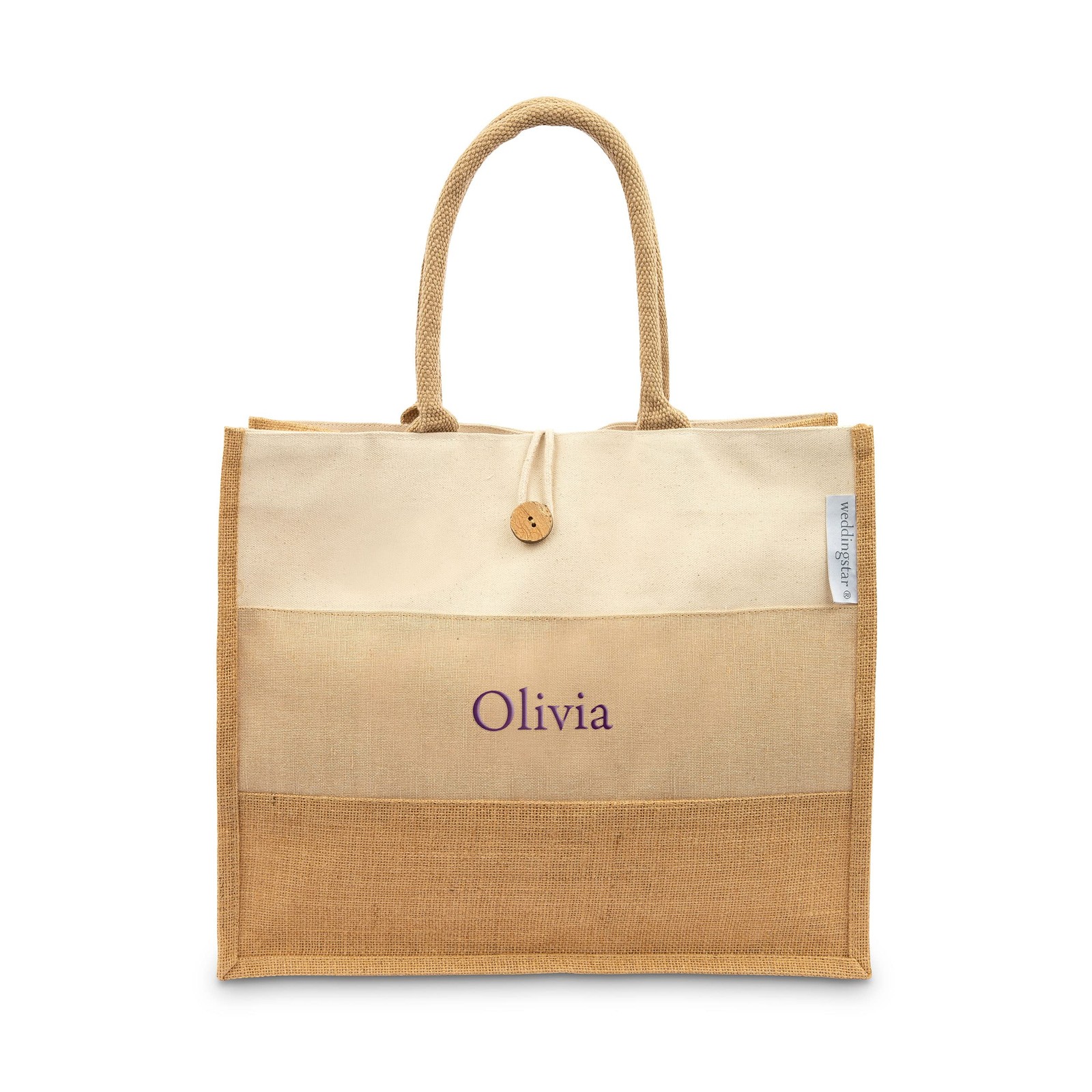 Large Reusable Fabric Beach Tote Bag Burlap Ombre Shoulder Shopping Bag