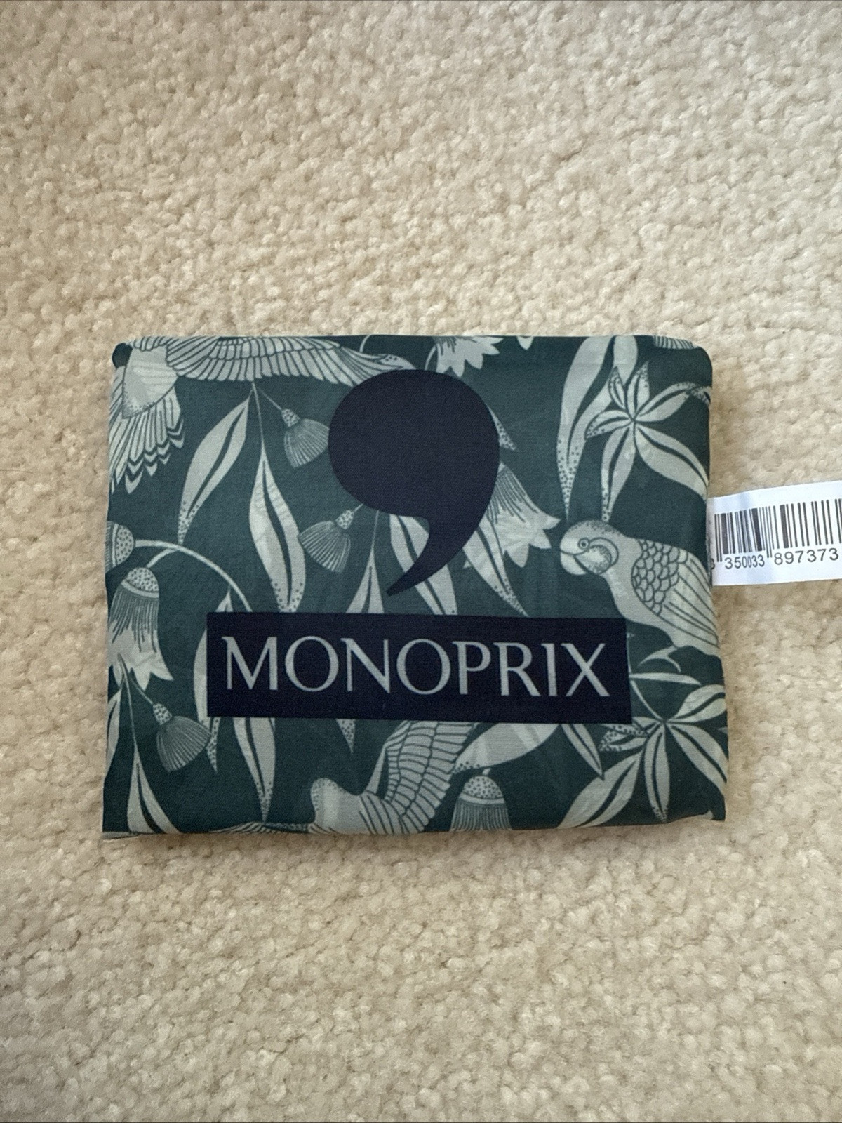Monoprix Bag Floral Paris Reusable Grocery Shopping Tote New