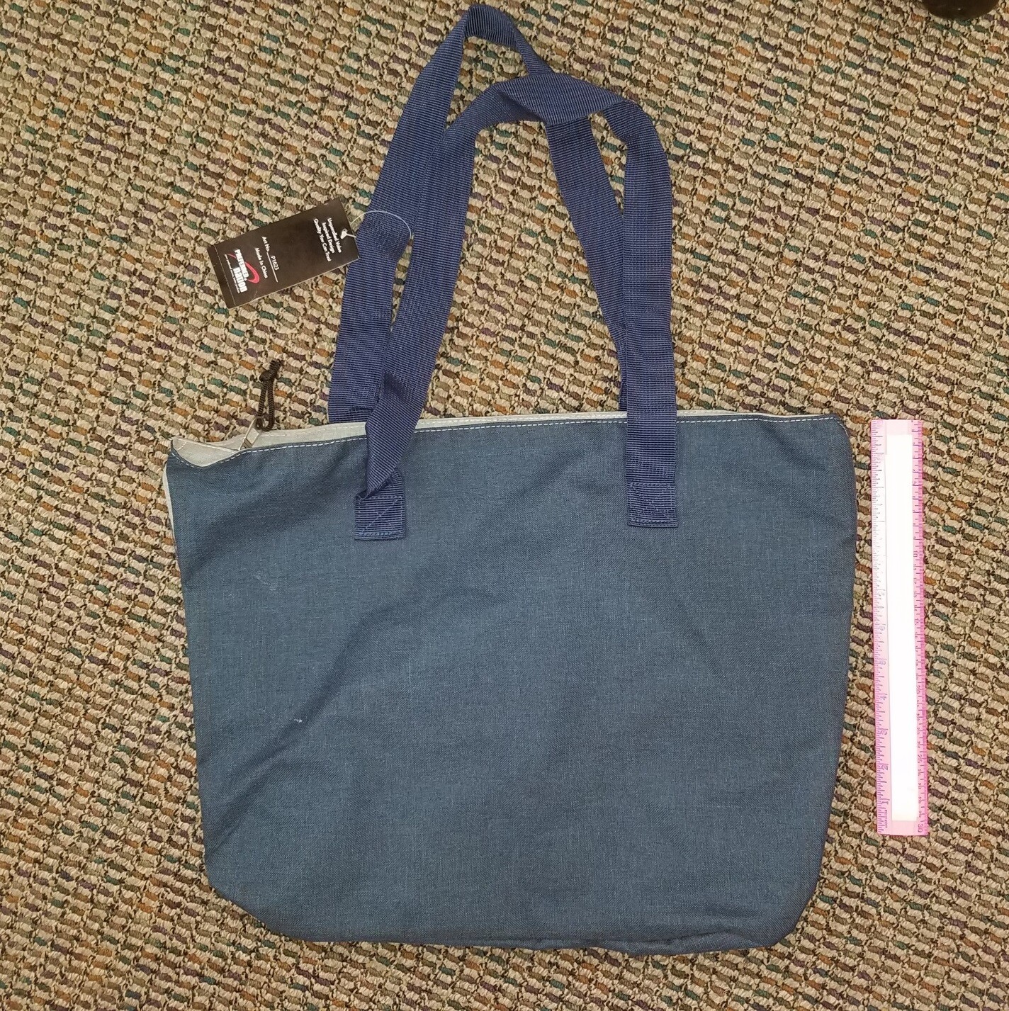 NWT Preferred Nation Urban Tote Bag Blue Gray Nylon Straps Zip closure Shop 21″