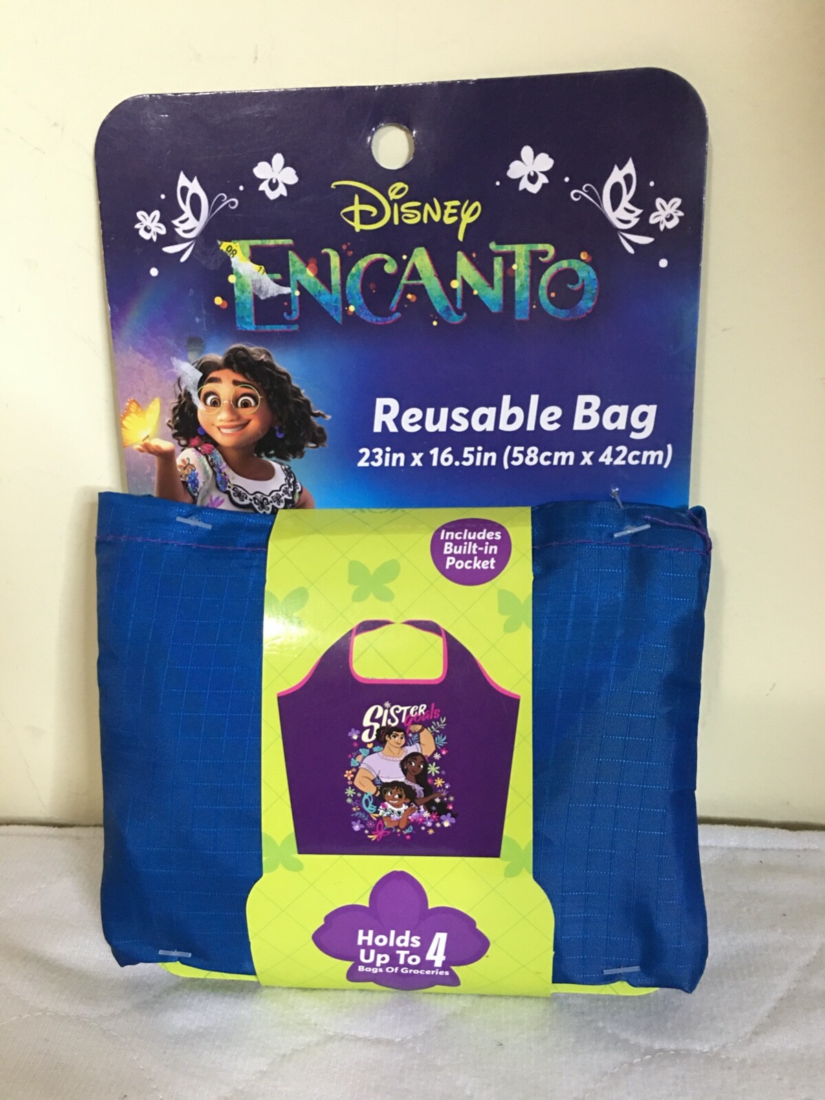 Disney Encanto Reusable Bag Holds up to 4 Bags Groceries Blue