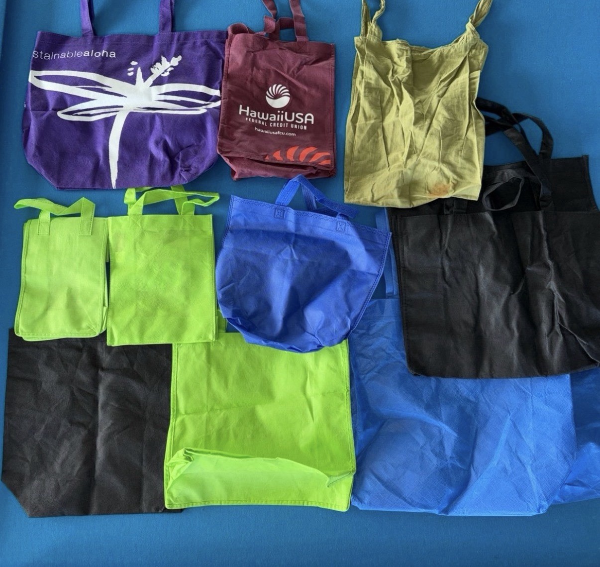 12-Count Reusable Tote Bags (Various Sizes/Colors) Walmart, Bear Creek, etc.