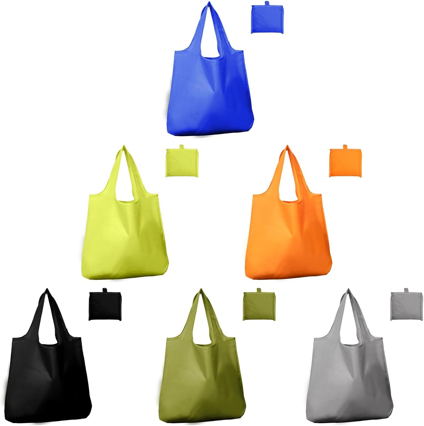 Foldable Reusable Grocery Bags – Heavy Duty 6 Pack with Handles | XL Tote for Wo