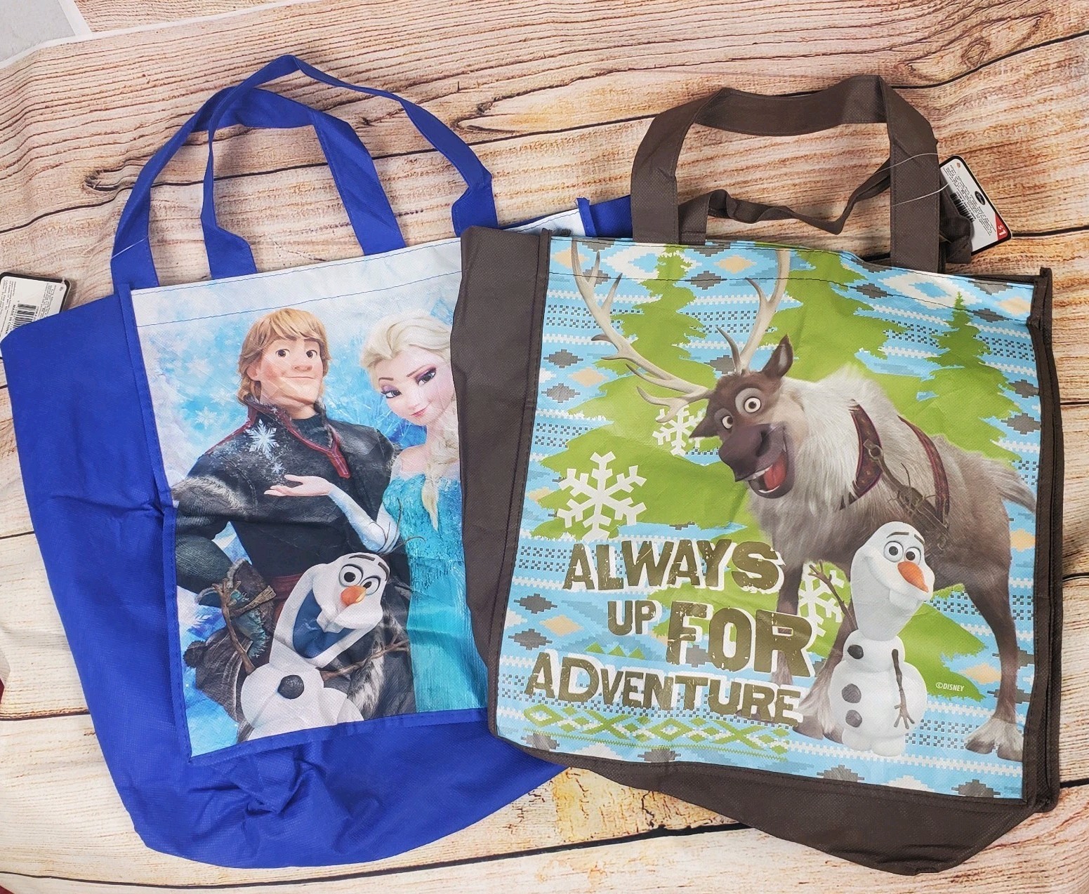 2 DISNEY Frozen Elsa Reusable TOTE BAGs NWT