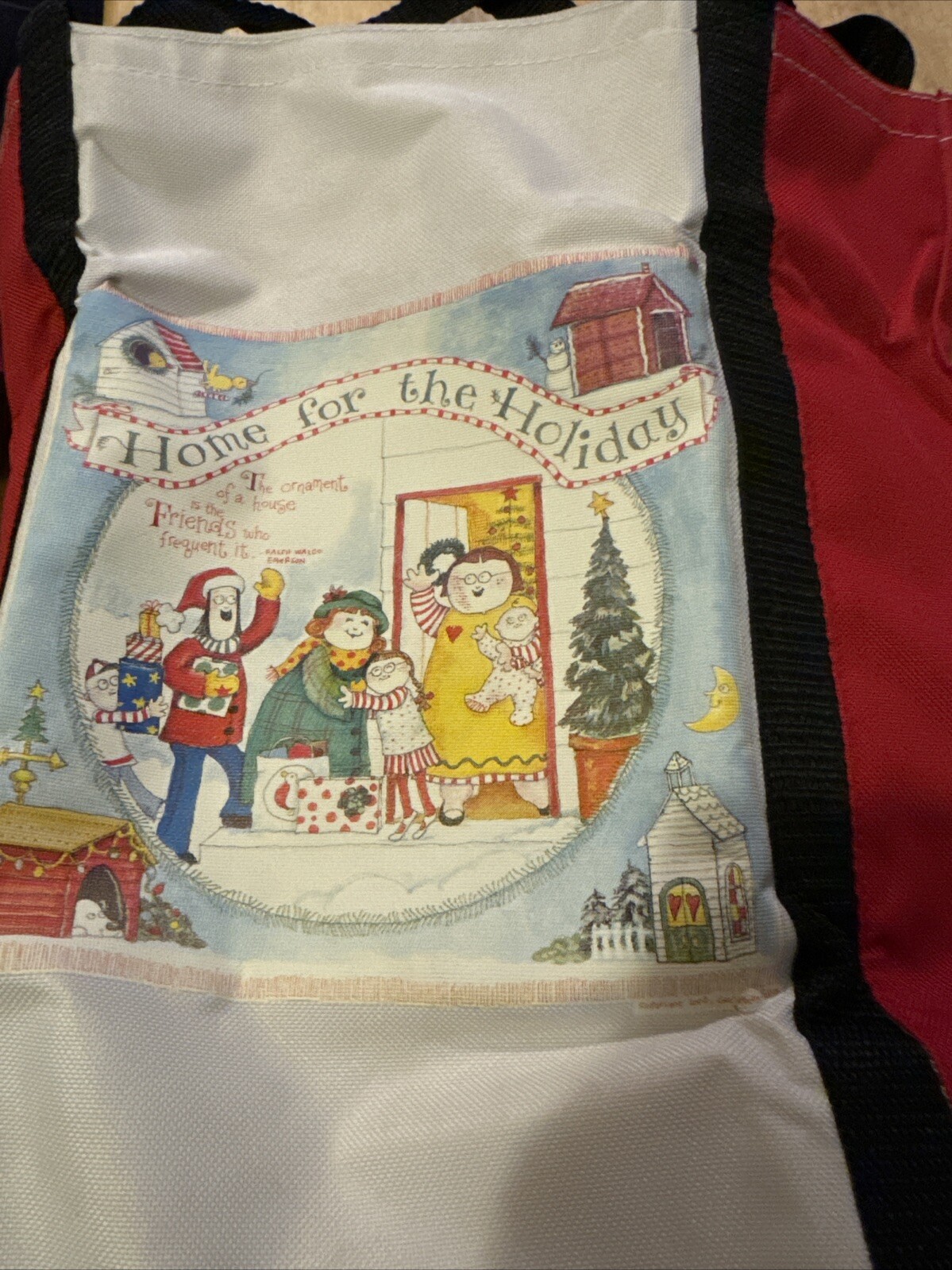 VTG 2003 Gooseberry Patch Tote Shopping Bag Christmas Holiday Theme 14 X5”