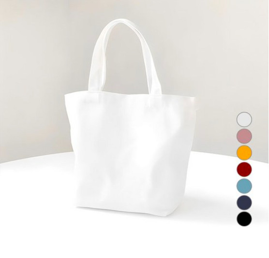 Basic Simple Canvas Reusable Daily Mini Eco Bag White 26x21x10cm