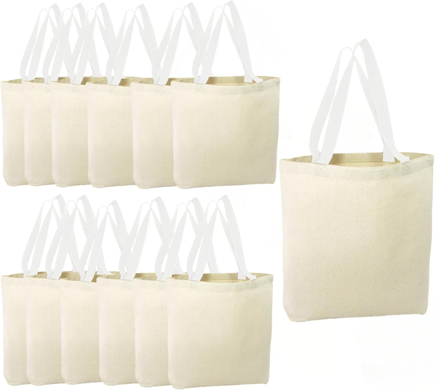 12 Pack Canvas Tote Bags – DIY Design Your Own Party Favor Pack Tote Canvas Bags