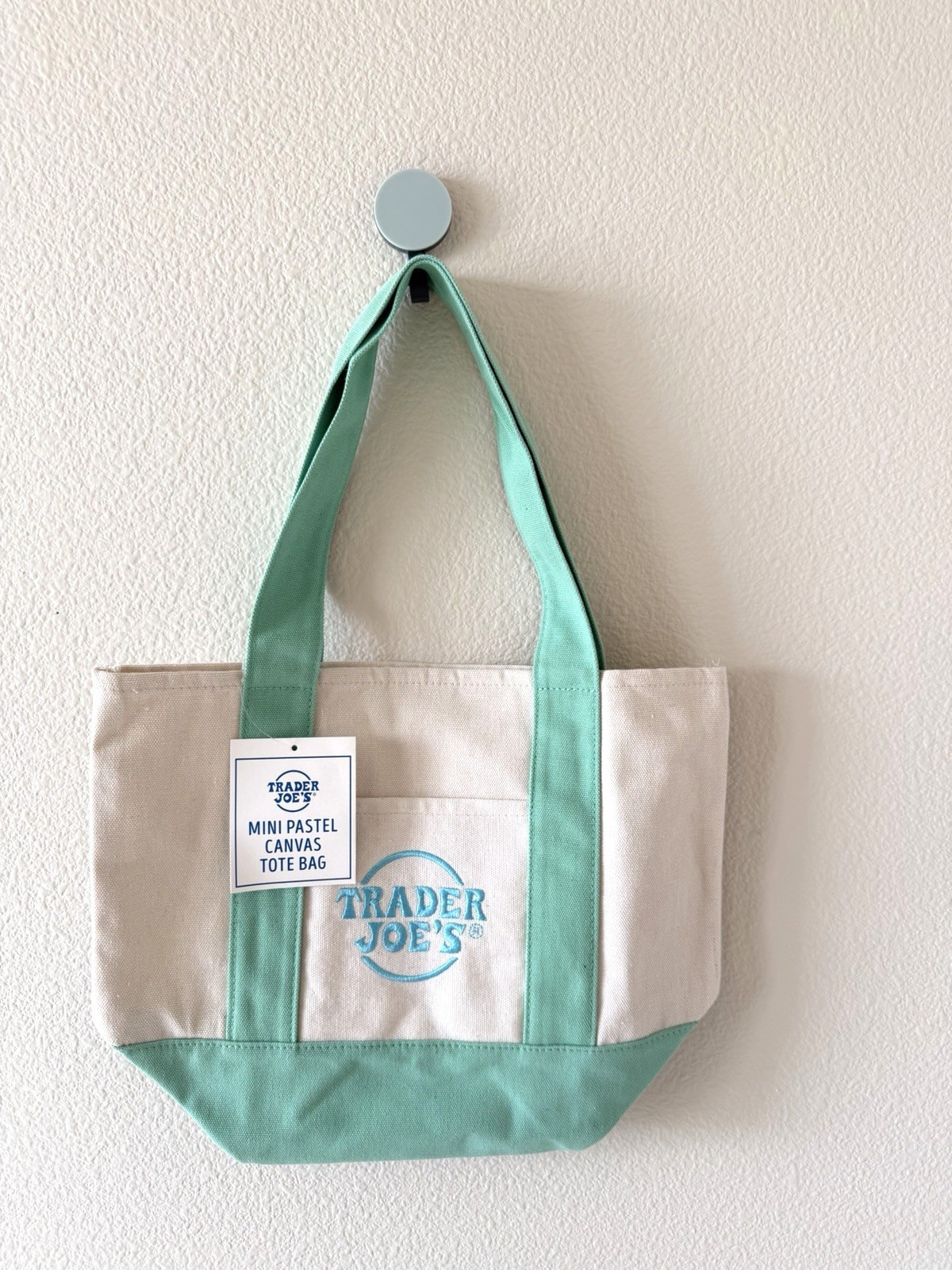 Trader Joe’s 2026 Spring Mini Pastel Canvas Tote Bags – Set Of 4 – READY TO SHIP