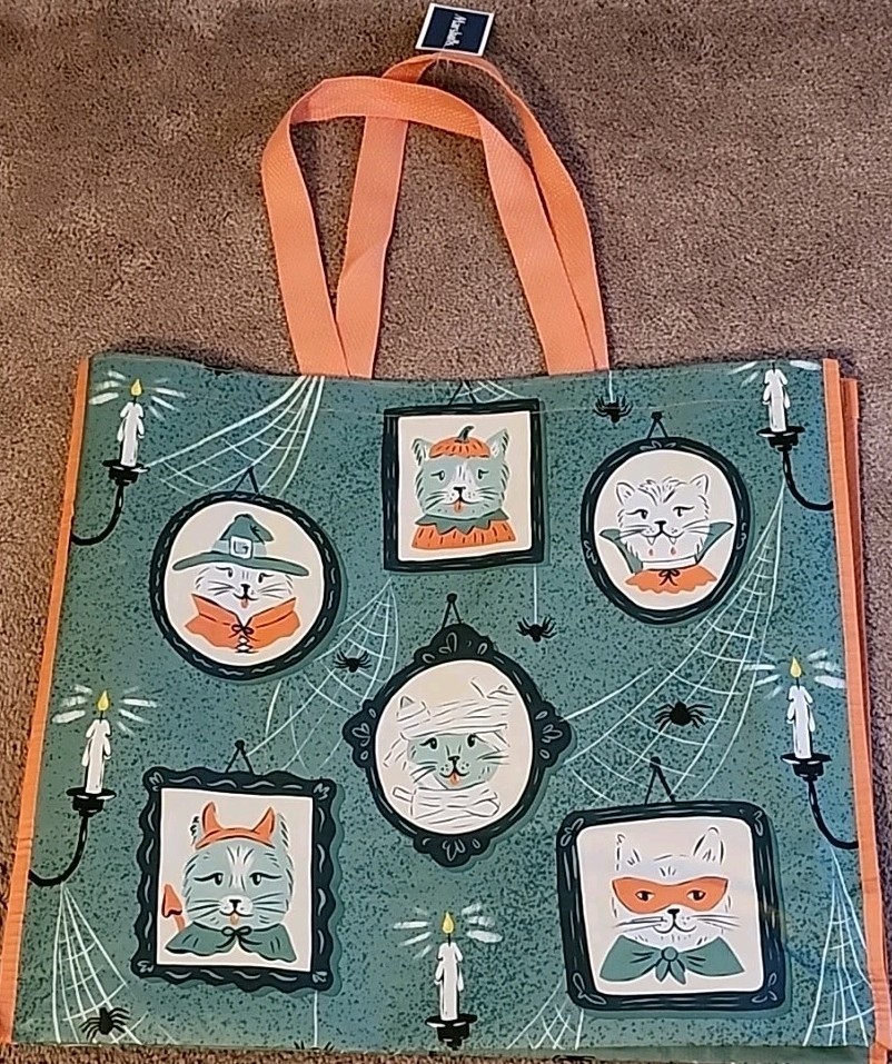 Marshalls – Cute Halloween Cat Portraits – Large Reusable Shopping Tote Eco Bag