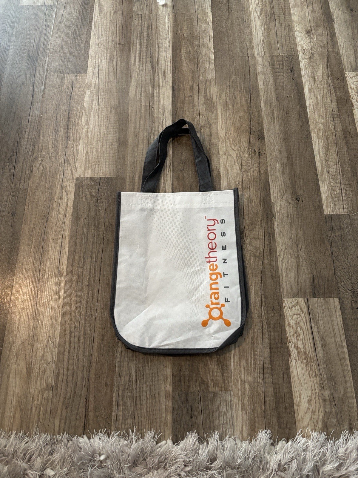 Orange Theory Fitness Reusable Shopping Tote Bag Small White & Gray Trim Qty 1