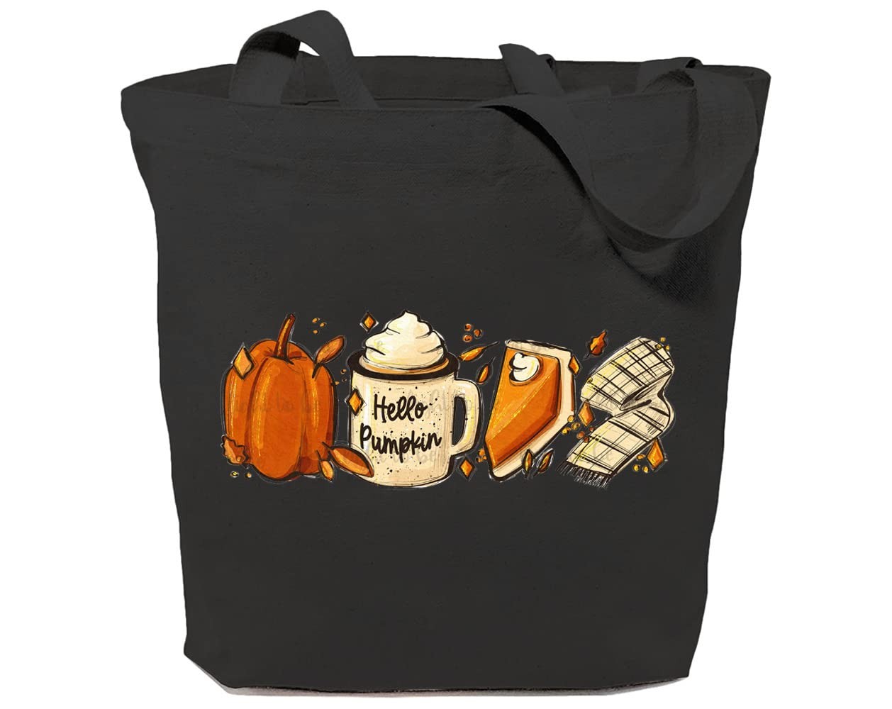 Hello Pumpkin Canvas Tote Bag for Aesthetic Fall Favorites Reusable Grocery S…