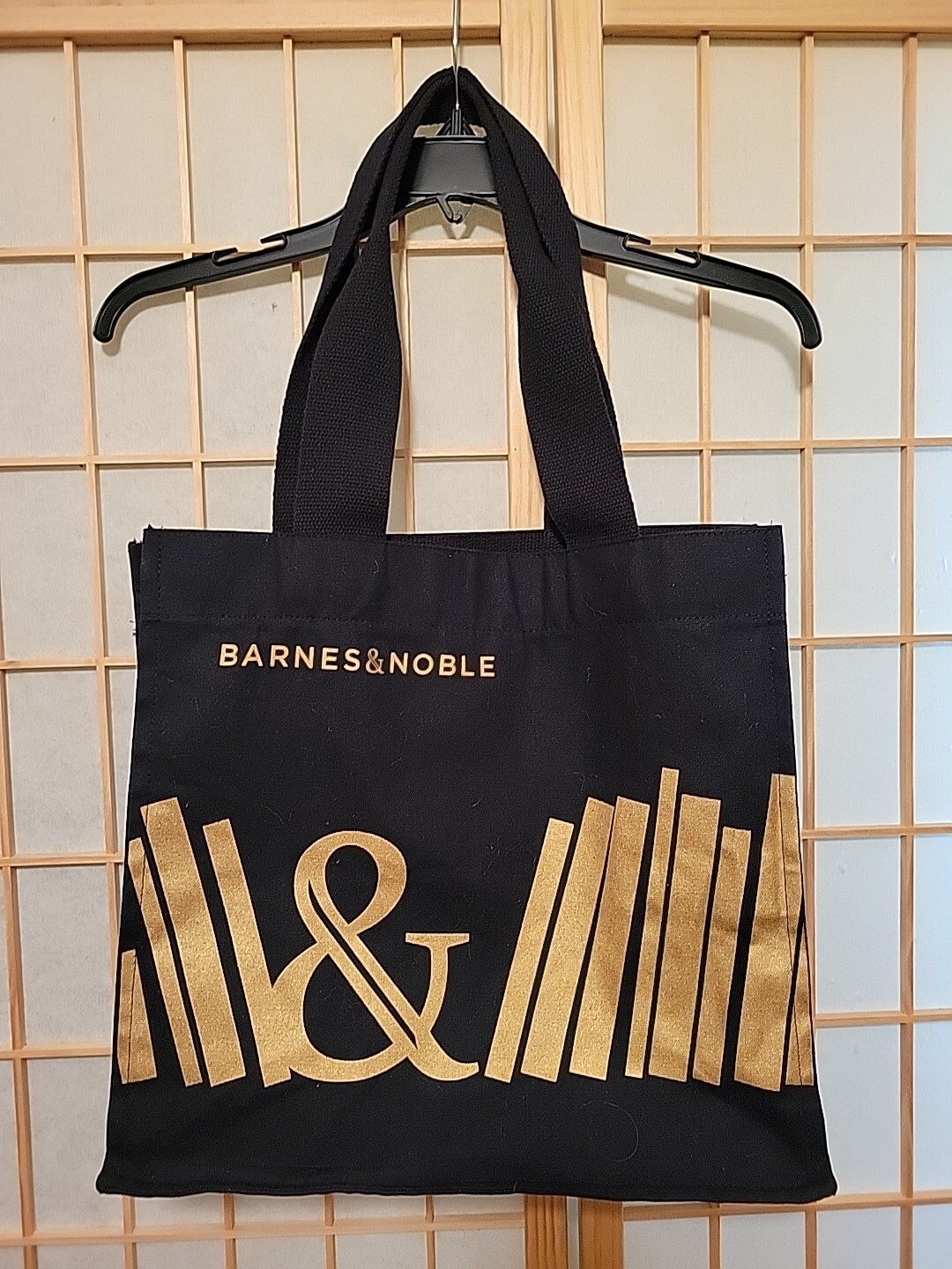 BARNES & NOBLE Black and Gold Cotton Tote Bag