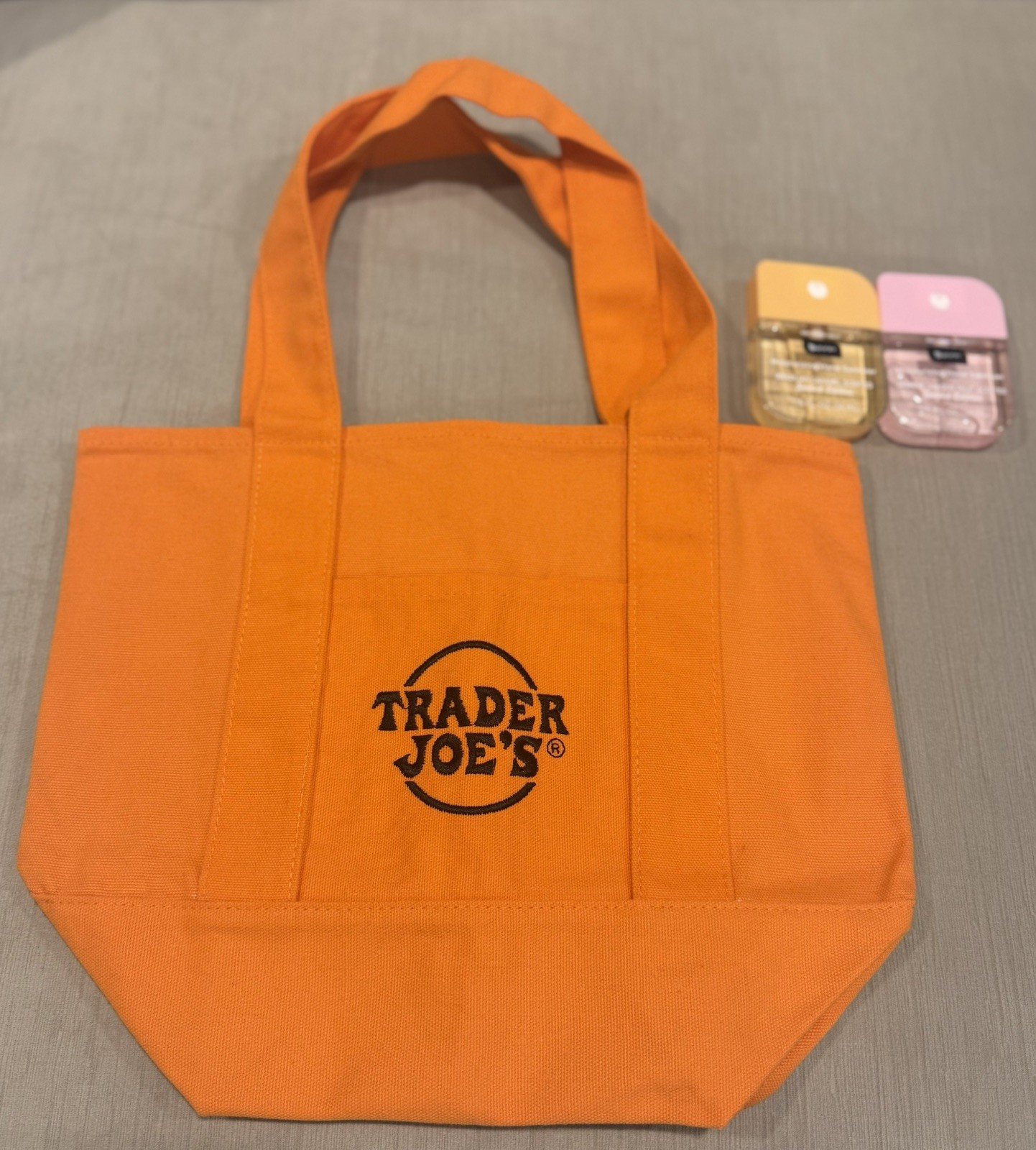 Mini Trader Joe’s Canvas Tote + FREE Viral B Pure Hand Sanitizers (2 Pack) New