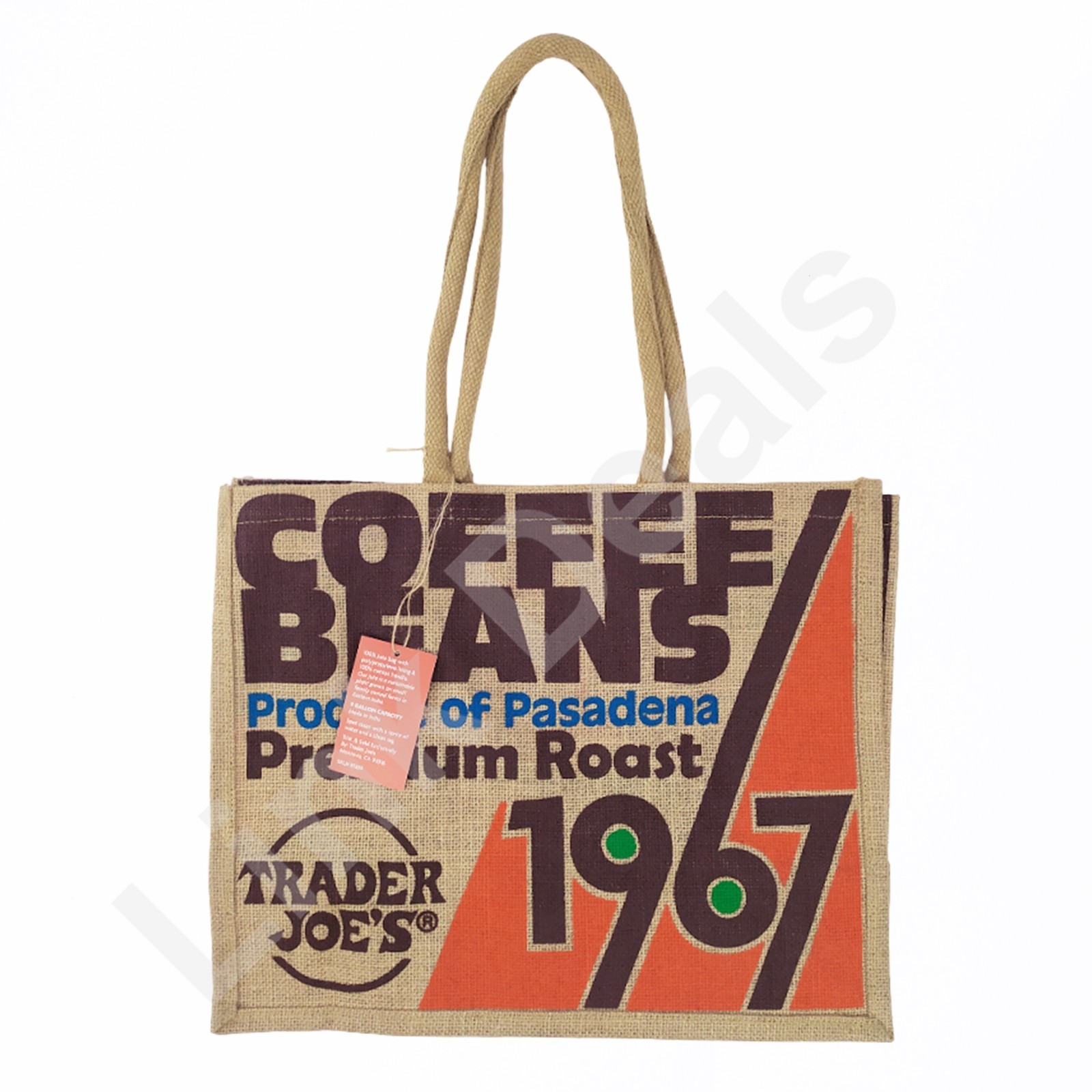 Trader Joe’s Tote Reusable Jute Burlap Coffee Beans Bag NEW