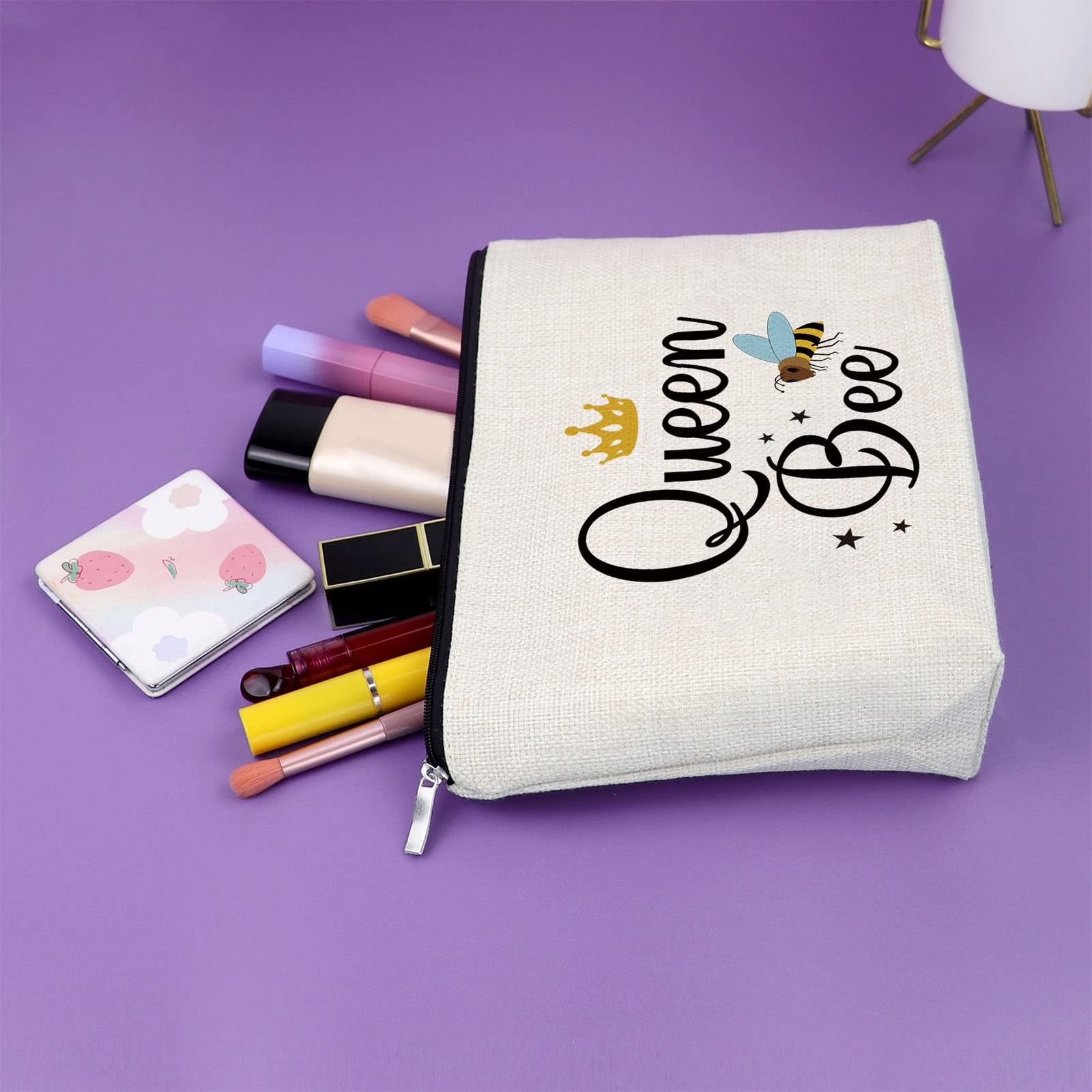 Sazuwu Bee Themed Gifts for Women Makeup Bag Lover Queen
