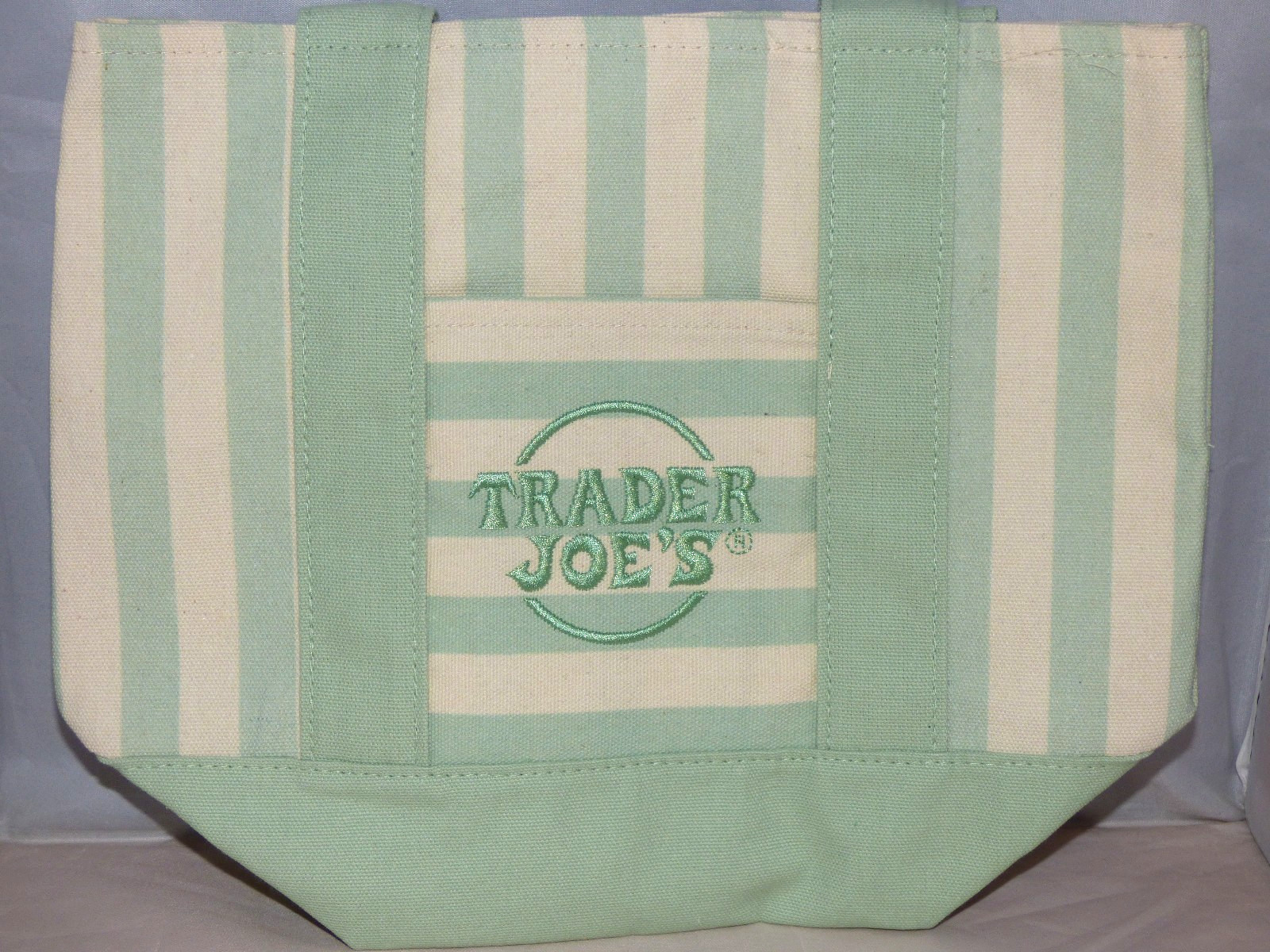 Trader Joe’s – Mini Canvas STRIPED Tote Bag – Green – Summer 2026 – Limited Ed